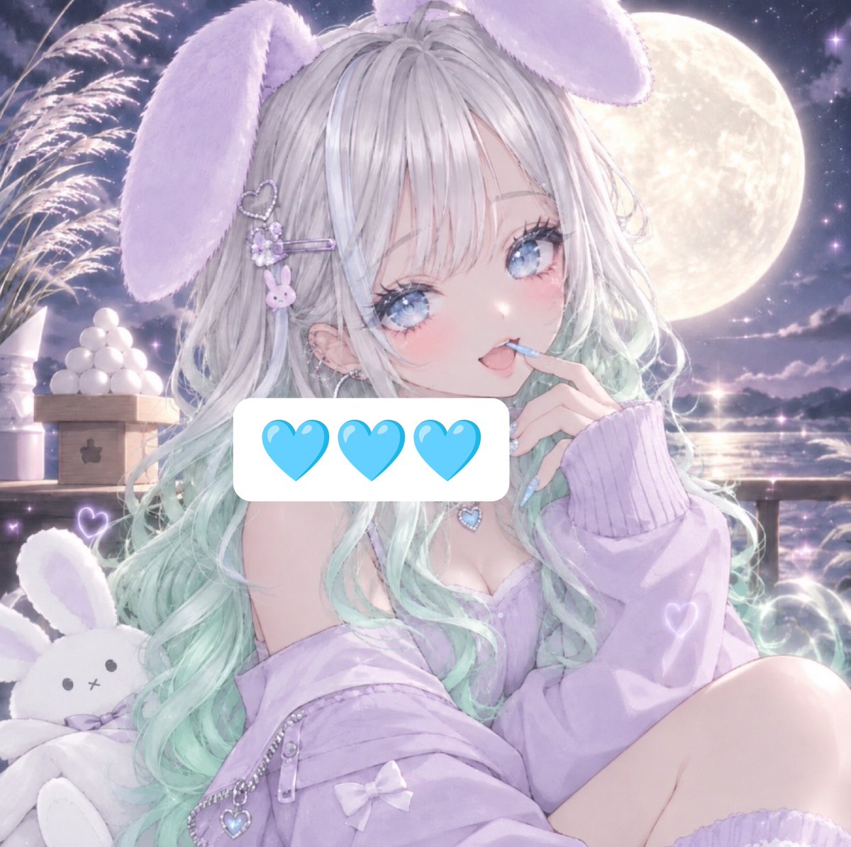 Rumuu_xxx's tweet photo. あいちさん(@Omc1109l4 )

お月見仕様だしお団子もうさぎも一緒なのかわちい🫶🏻︎✨
ありがとうございます˙⋆✮

#ピンクのAIち https://t.co/VtCR72cA4Z