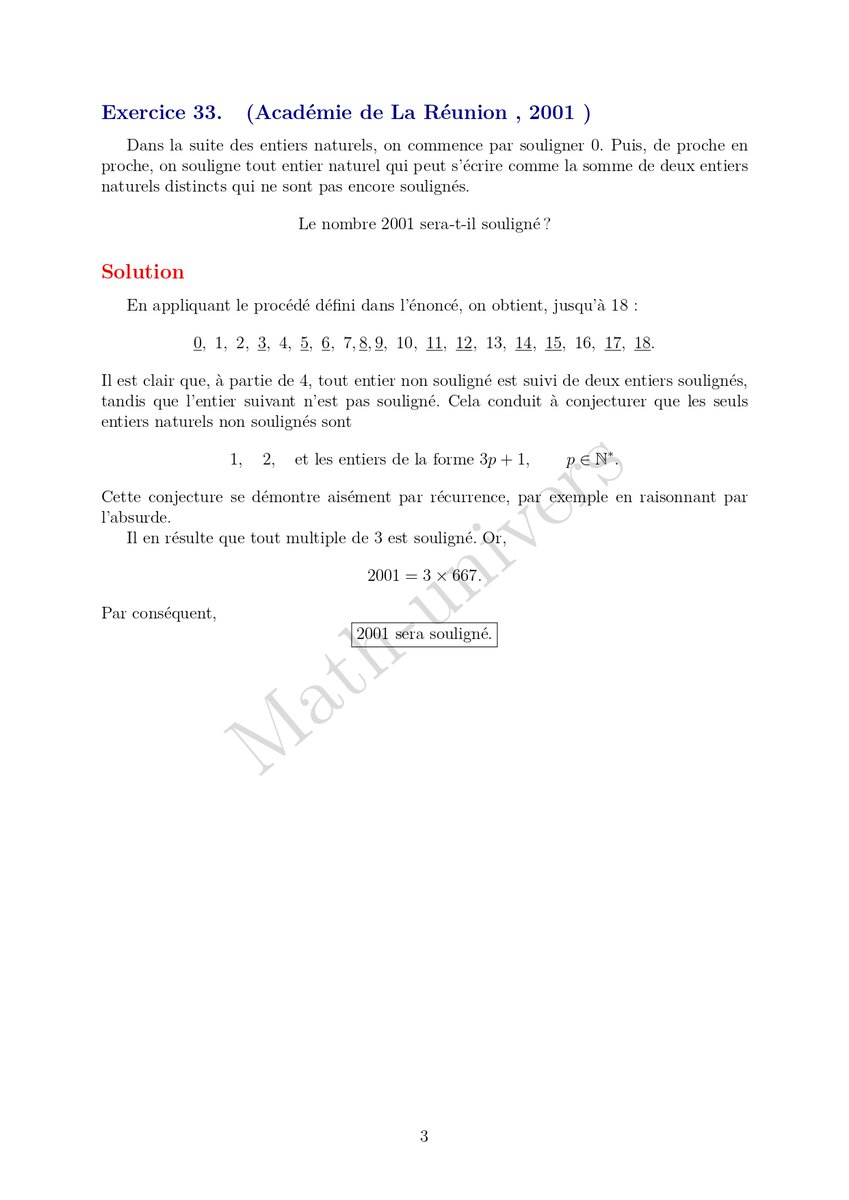 math_univers's tweet photo. Exercice  — Académie de La Réunion, 2001
Un problème intéressant de  raisonnement sur les entiers naturels.
Retrouvez l’exercice  dans le livre sur Amazon.
https://t.co/ERCwz7euHv https://t.co/whHQ8Cfn5Q