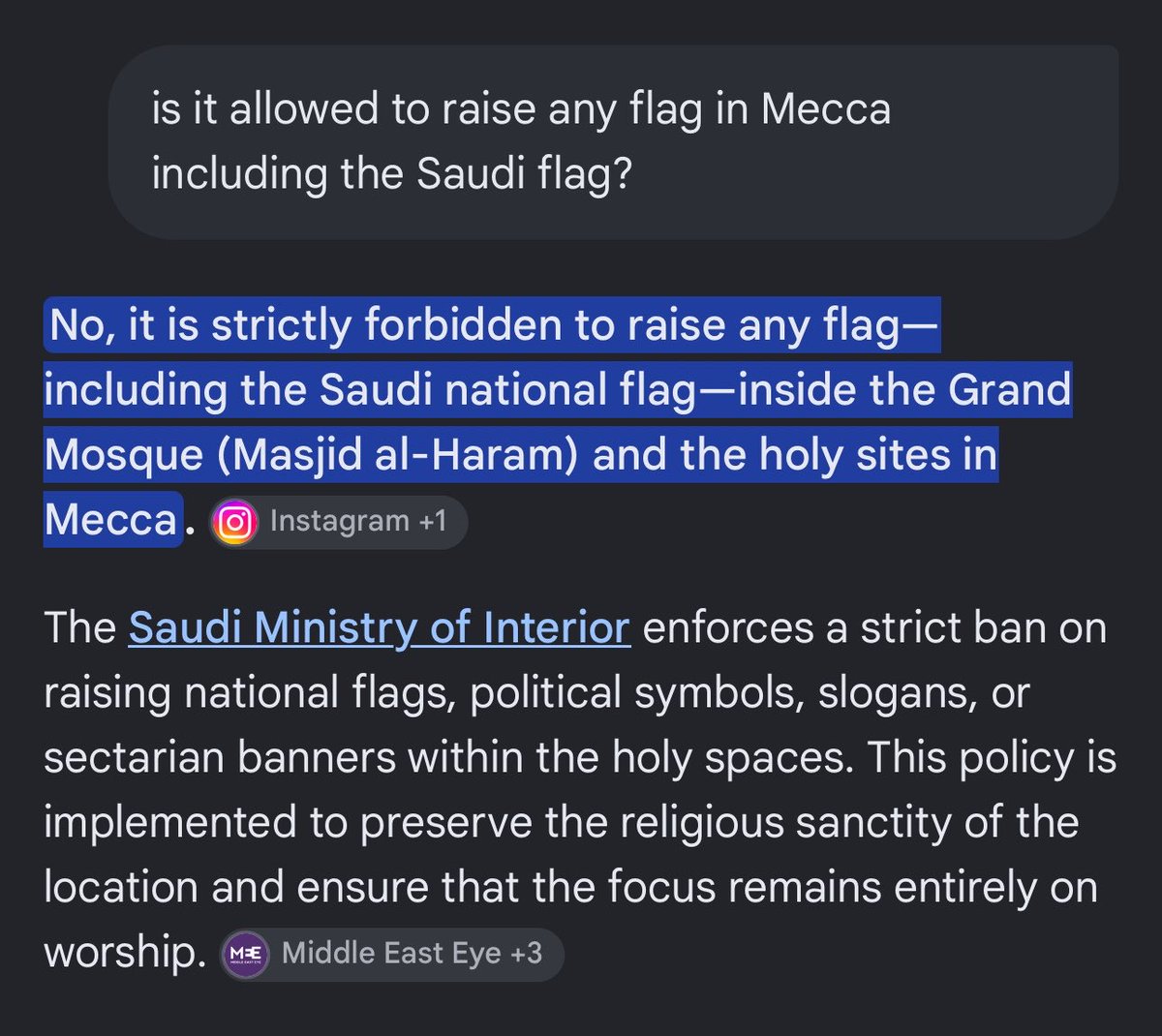 RandomFella_1's tweet photo. @Haqiqatjou U can also ask AI about the color of the clock tower. Shocking! It’s been green since day 1! Mecca isn’t for your pathetic political agendas and views! Any Muslim is more than welcome to come visit, pray and do Umrah and Hajj. https://t.co/fdFHYnZfeq