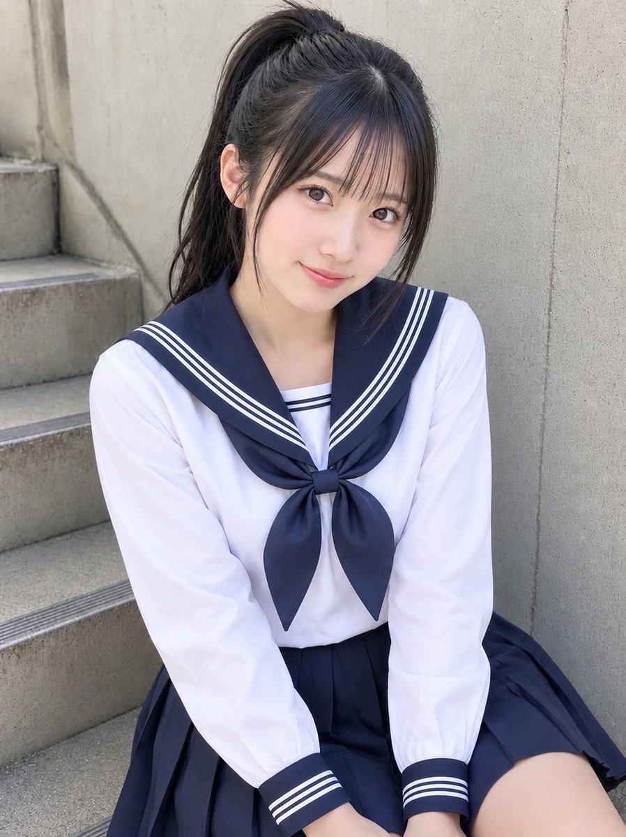 bmuwlnST's tweet photo. @haru831yy もっと最強にしてみました！
ポニテにセーラー服、最強です！ https://t.co/mJk1BSfJts