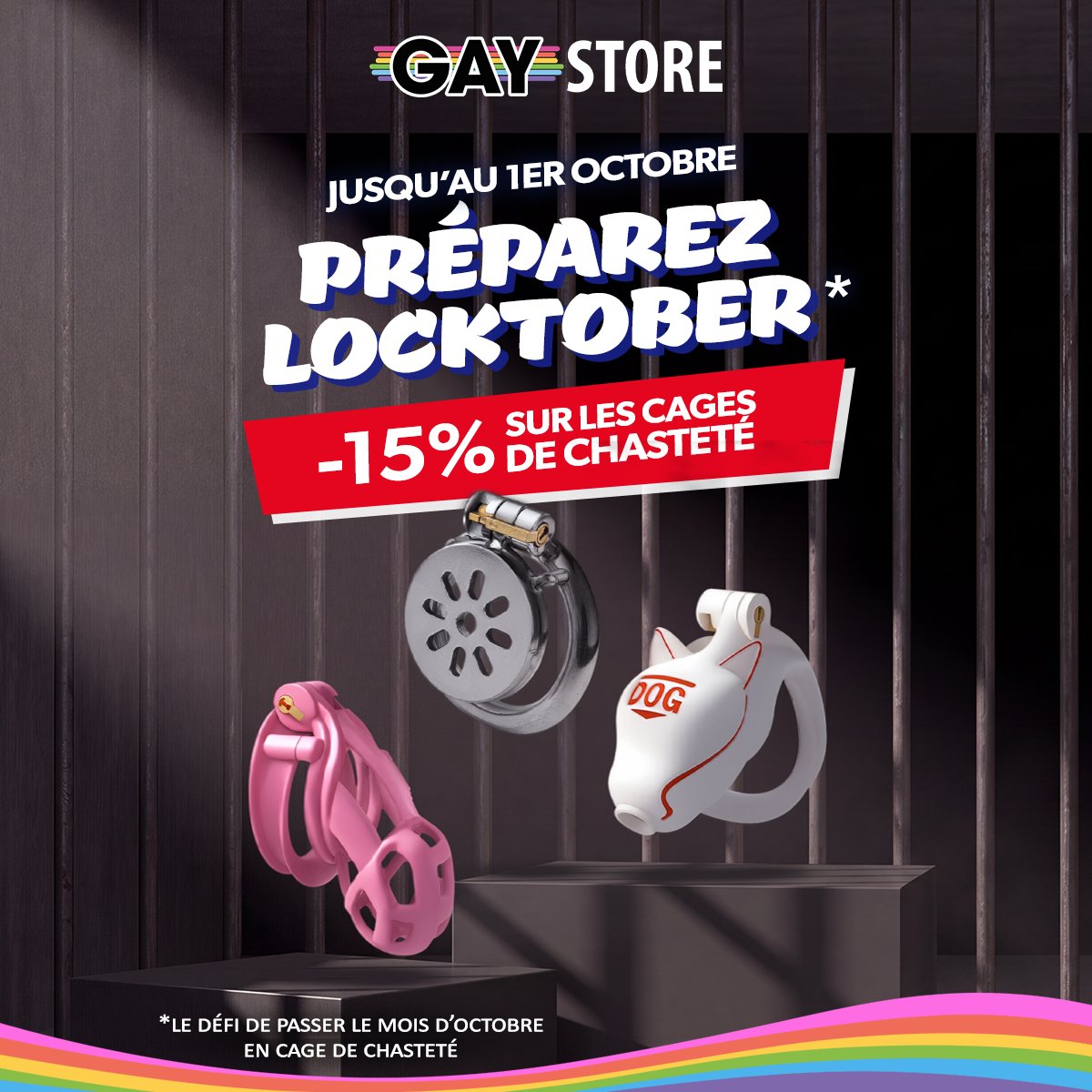 GayStoreFr's tweet photo. 🔒 CAGES DE CHASTETÉ

Bientôt Locktober ! Lesquels d’entre vous auront la détermination de passer le mois d’octobre avec la queue verrouillée ? Pour vous encourager à participer, toutes nos cages de chasteté sont à -15% jusqu’au 1ᵉʳ octobre.

🏳️‍🌈 https://t.co/dVDJdGgBtl https://t.co/BhwV0J9fD7