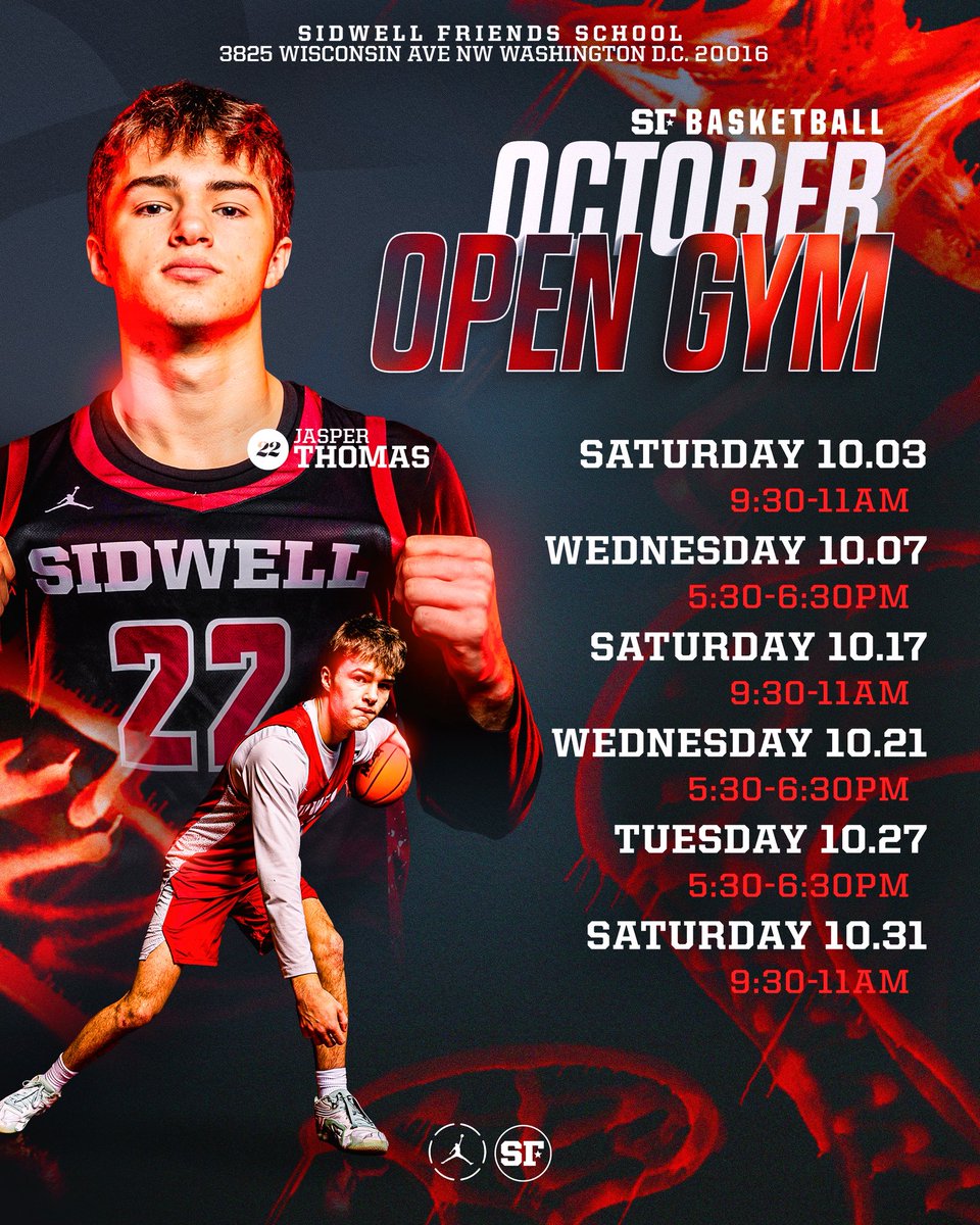 SidwellMBB's tweet photo. October is right around the corner. Here is a look at our Open Gym schedule for next month!

#SidwellBasketball https://t.co/bQfWUoSF8O