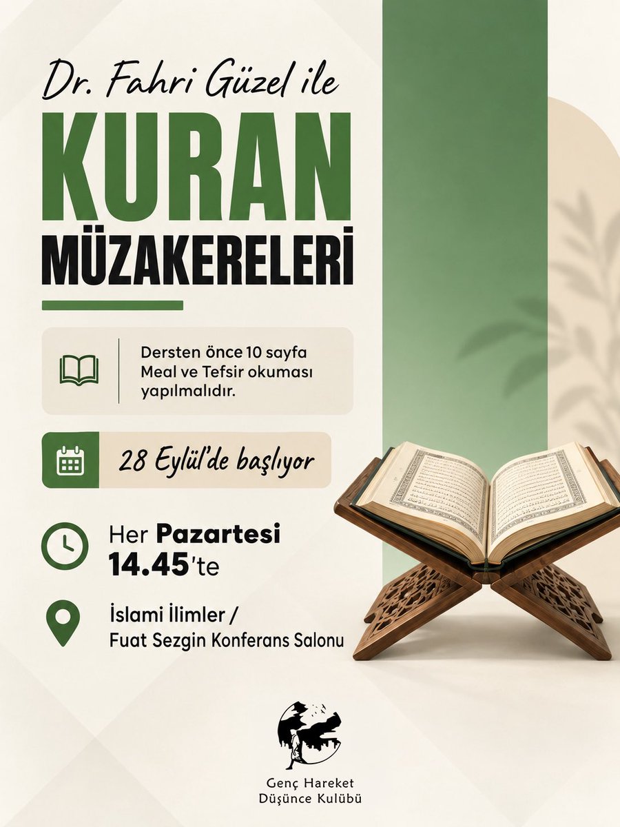 genchareket_04's tweet photo. "Bu, ayetlerini düşünsünler ve akıl sahipleri öğüt alsınlar diye sana indirdiğimiz mübarek bir kitaptır."
(Sâd, 38/29)

Kur'ân'ın mesajını birlikte okumak, anlamak ve müzakere etmek üzere Kur'an Müzakereleri programımıza davetlisiniz.
.
#Ağrı #AİÇÜ #müzakere #islamiilimler https://t.co/4pLFsxdIlU