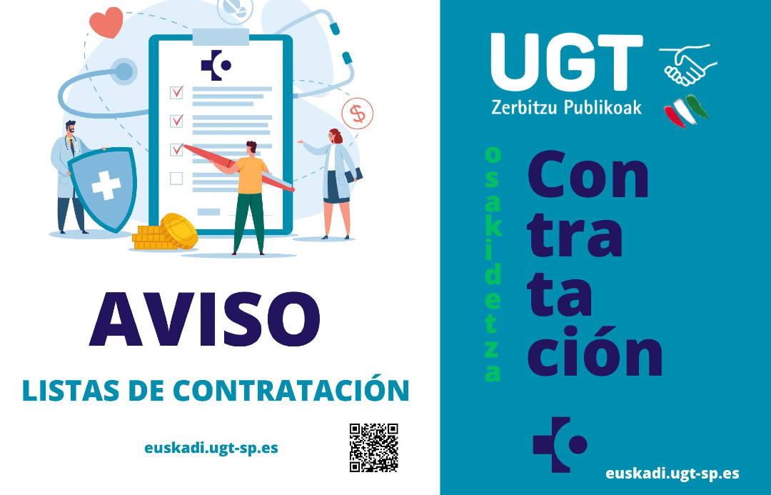UGT_SP_EUSKADI's tweet photo. #UGTOsakidetza 📢 Nuevas listas provisionales contratación temporal 🩺 F.E.M. Farmacología Clínica, F.E.M. Técnico/a Laboratorio Clínico, Nutrición Humana y Dietética, Podología, Téc Esp Instalaciones Eléctricas Climatización
👉 https://t.co/fRCDKtBEUi
💪 https://t.co/7YNVMOBlNh https://t.co/fKWnB8Ltpj
