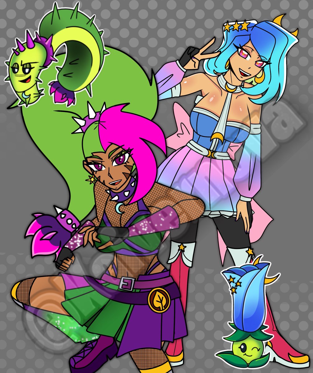 Cyclonicartist's tweet photo. Drawing two Oc’s belong to @mnlghtdestiny
Isadora the Dusk Lobber
Luna the moonflower
#pvz #PlantsVsZombies
#pvz2 #ocfanart
#pvzfanart https://t.co/c4QUmegcxe