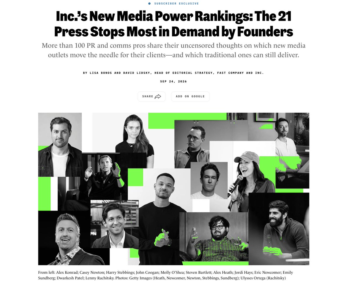 alexrkonrad's tweet photo. the New Media hack no one's talking about: try having a name that isn't Alex 😂

cool to see our work at Upstarts resonating with founders and PR folks, and appearing alongside so many great new publications and media friends 🫡

https://t.co/N0KaKayKGL?