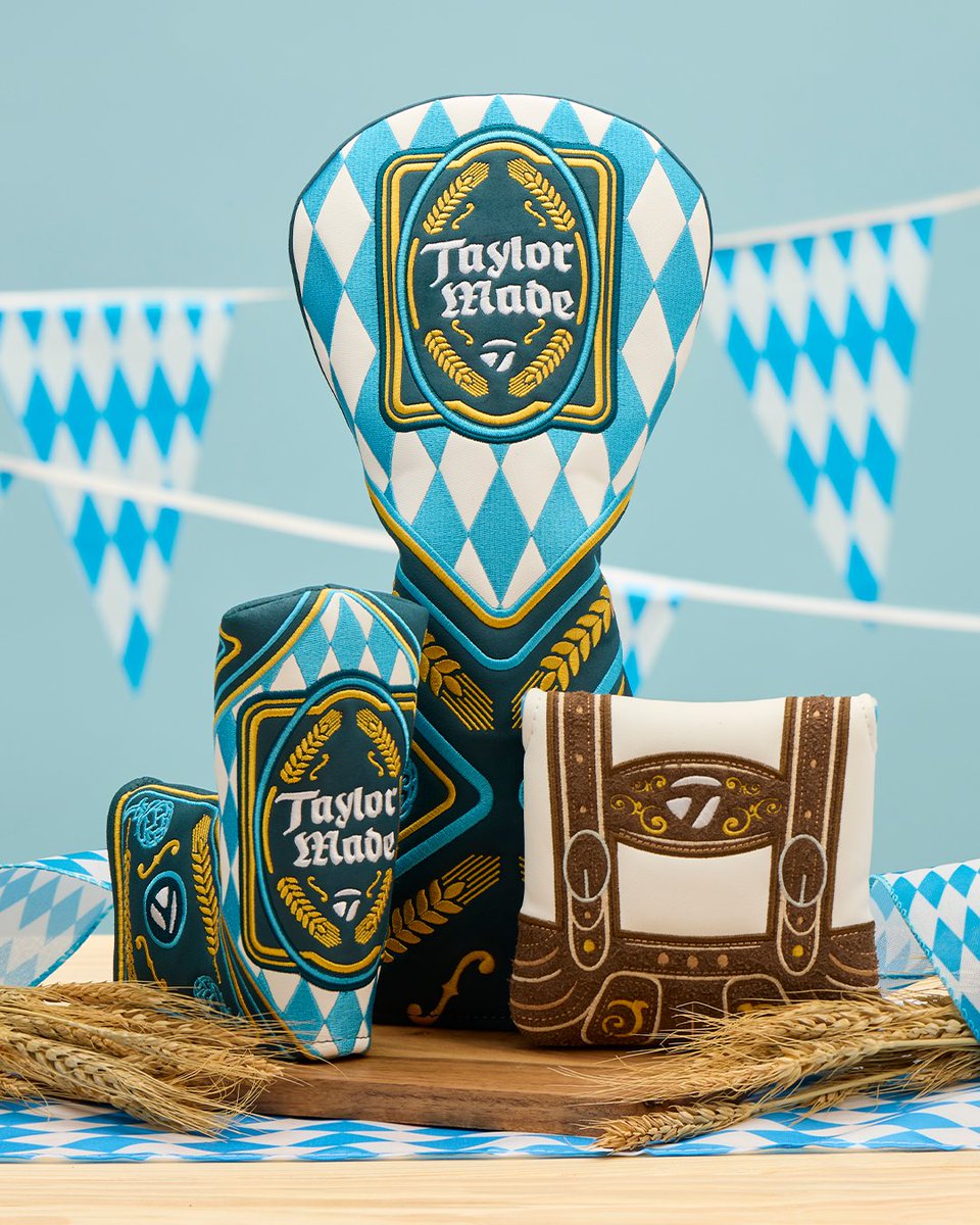 TaylorMadeGolf's tweet photo. Prost! 🍻 Bring a little Bavarian tradition to your next round with the Oktoberfest Collection of TP5 and TP5x pix golf balls and headcovers. 

Shop now: https://t.co/VzRJpTVbfx https://t.co/4zEgbEsY6L