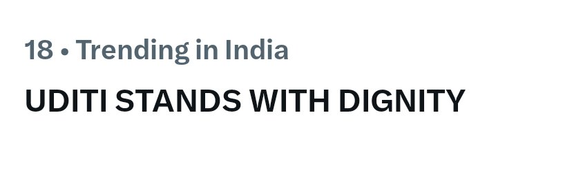 TeamPratikOFC's tweet photo. We did it Our Tagline is trending at no.18 in Trending List!!

UDITI STANDS WITH DIGNITY https://t.co/Rl7bPMTcxs