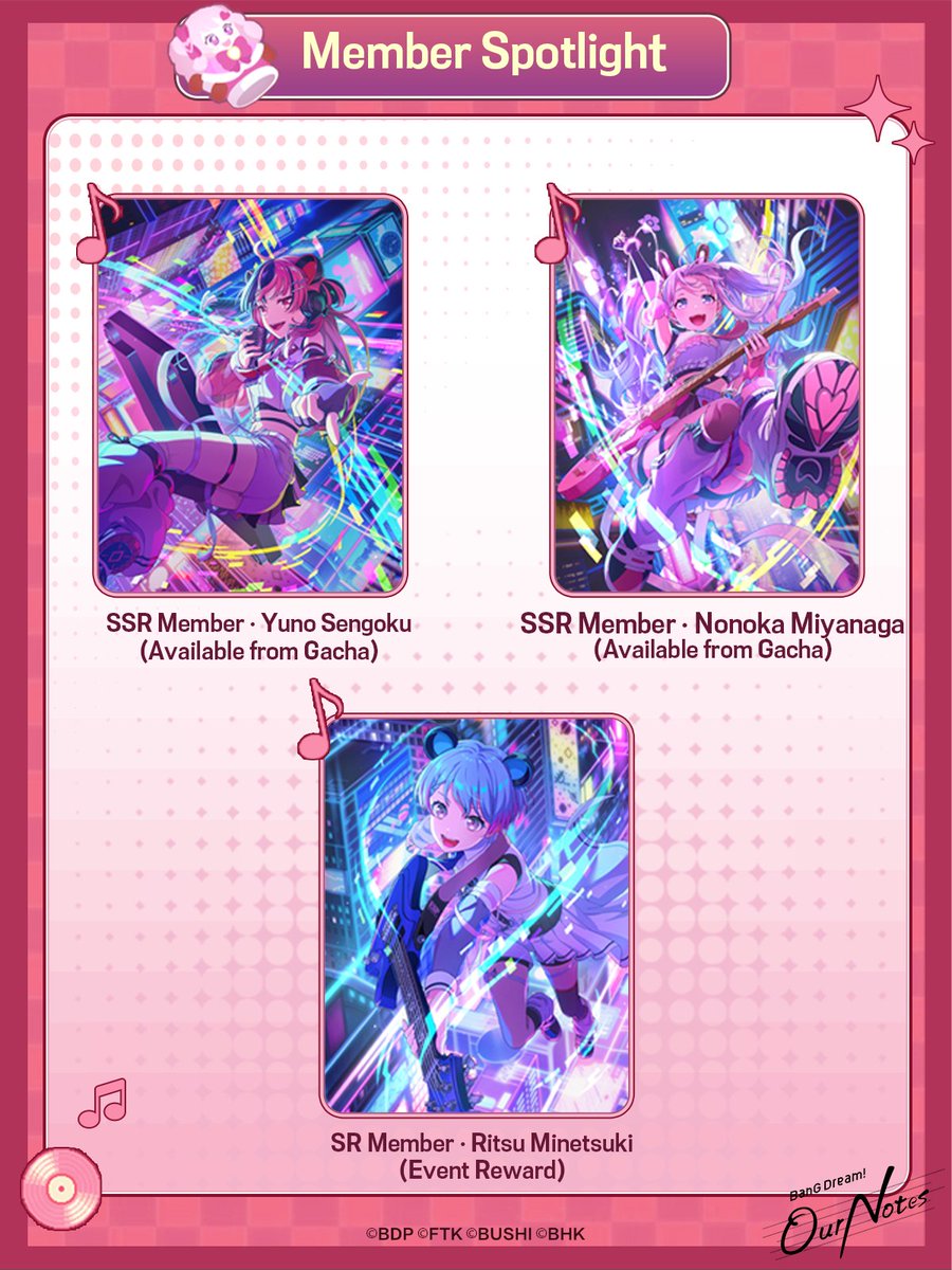 bangdreamon_EN's tweet photo. 📢 "BanG Dream! Our Notes" Launch Content Introduction ③

The first event event "Torrent of Love AtoZ" is confirmed to officially begin on September 28!🎧
Here's an overview of this event's content—stay tuned!

#BanGDream #OurNotes #OurNotesGlobalLaunch https://t.co/xymn20uHcj