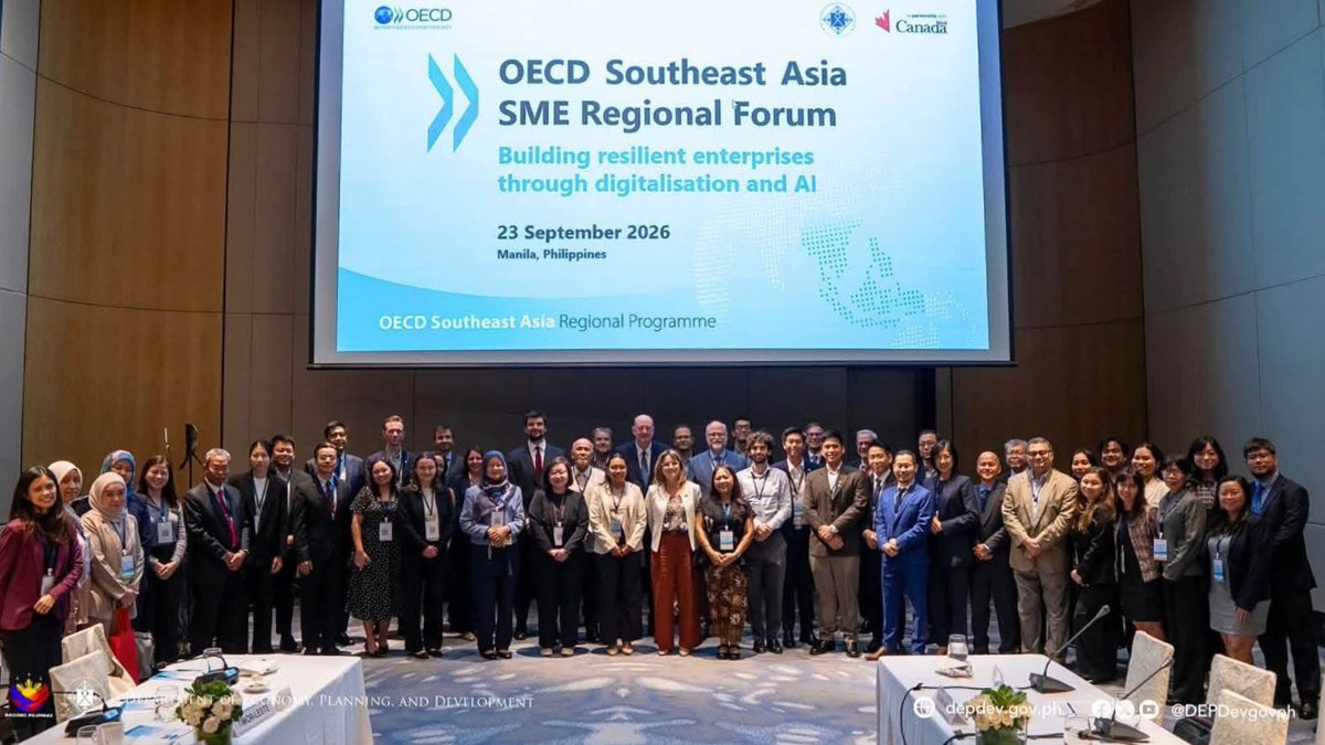 OECDglobal's tweet photo. It's a wrap for the 2026 OECD Southeast Asia SME Regional Forum in Manila! 

Digitalisation &amp; AI are key to resilient and competitive #MSMEs in ASEAN ➡️ The @OECD is working with Member States to ensure the digital transition delivers for all. 

🔗 https://t.co/J2f3dlRbqU https://t.co/sPLZ8Q7Z5o