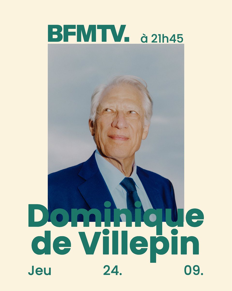 LFHBordeaux33's tweet photo. 📺 Rendez-vous ce soir à 21h45 sur
@BFMTV ❗️
Retrouvez @Villepin pour une émission spéciale 🎙️
👉Un moment important pour écouter, comprendre et échanger autour d'une autre vision de la France. https://t.co/eryvEgG8Mi