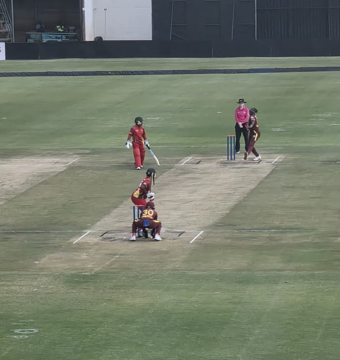 ZBCNewsonline's tweet photo. LADY CHEVRONS NEED 144 RUNS FROM 92 BALLS

Zimbabwe’s Lady Chevrons are 156 for five after 34 overs in the opening ODI against West Indies Women. They need 144 runs from 92 balls to secure victory at Harare Sports Club.

#ZBCNews #ZimWomen #WIWomen #Cricket #ICCWomen https://t.co/biEzrjyR4P