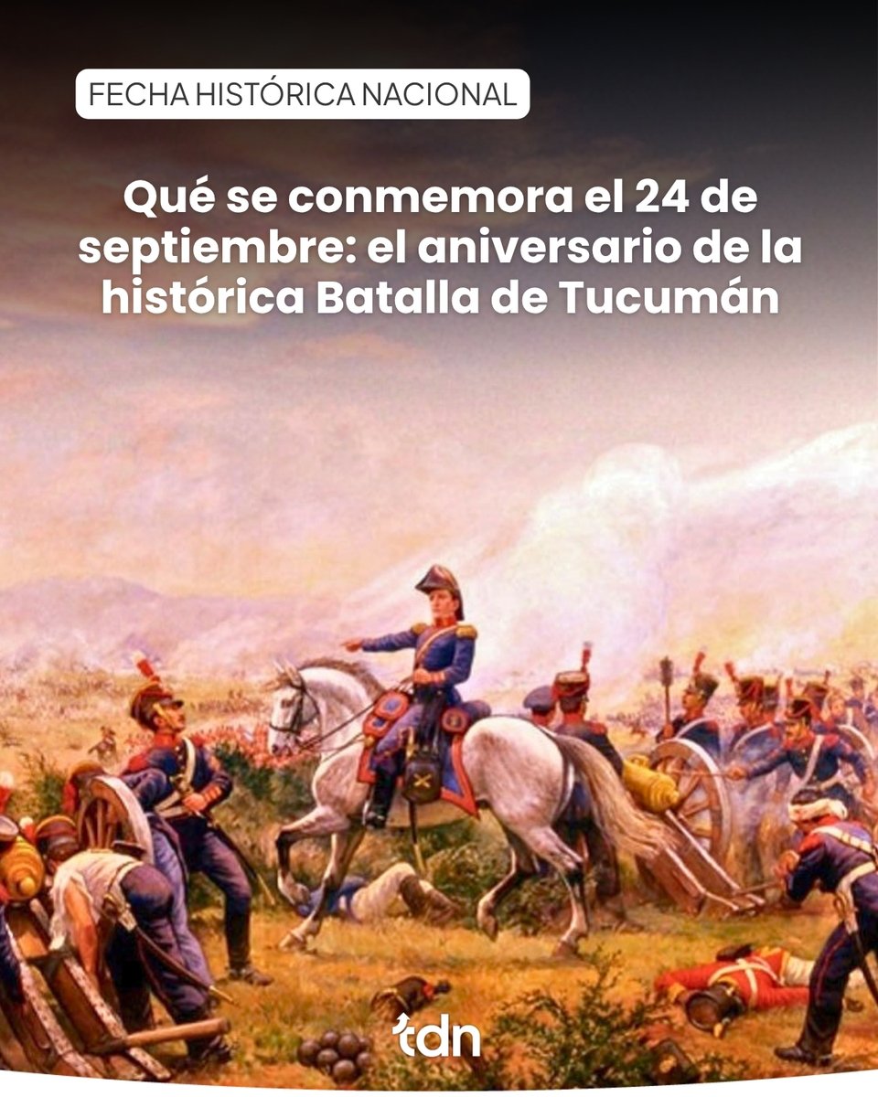 TendenciaDN's tweet photo. Este jueves 24 de septiembre se conmemora en la provincia de Tucumán un nuevo aniversario de la victoria obtenida en el año 1812 por el ejército patriota al mando de Manuel Belgrano frente a las tropas realistas de Pío Tristán con el objetivo de frenar el avance español y consolidar la defensa del territorio durante el proceso independentista nacional.

🌐 Más info en nuestra web
https://t.co/Mn1qHrVkQp

#BatallaDeTucumán #ManuelBelgrano #VirgenDeLaMerced #HistoriaArgentina #TendenciaDeNoticias