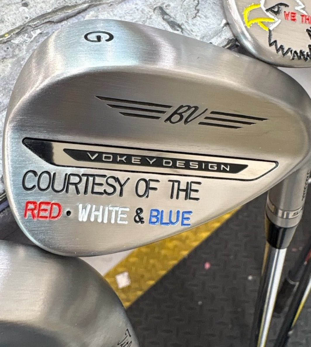 NUCLRGOLF's tweet photo. 🚨🇺🇸🏆 #LOOK — Rookie Jackson Koivun’s Team USA Vokey wedges for the Presidents Cup 

Via: @GolfWRX https://t.co/ZTR3VUJwYC
