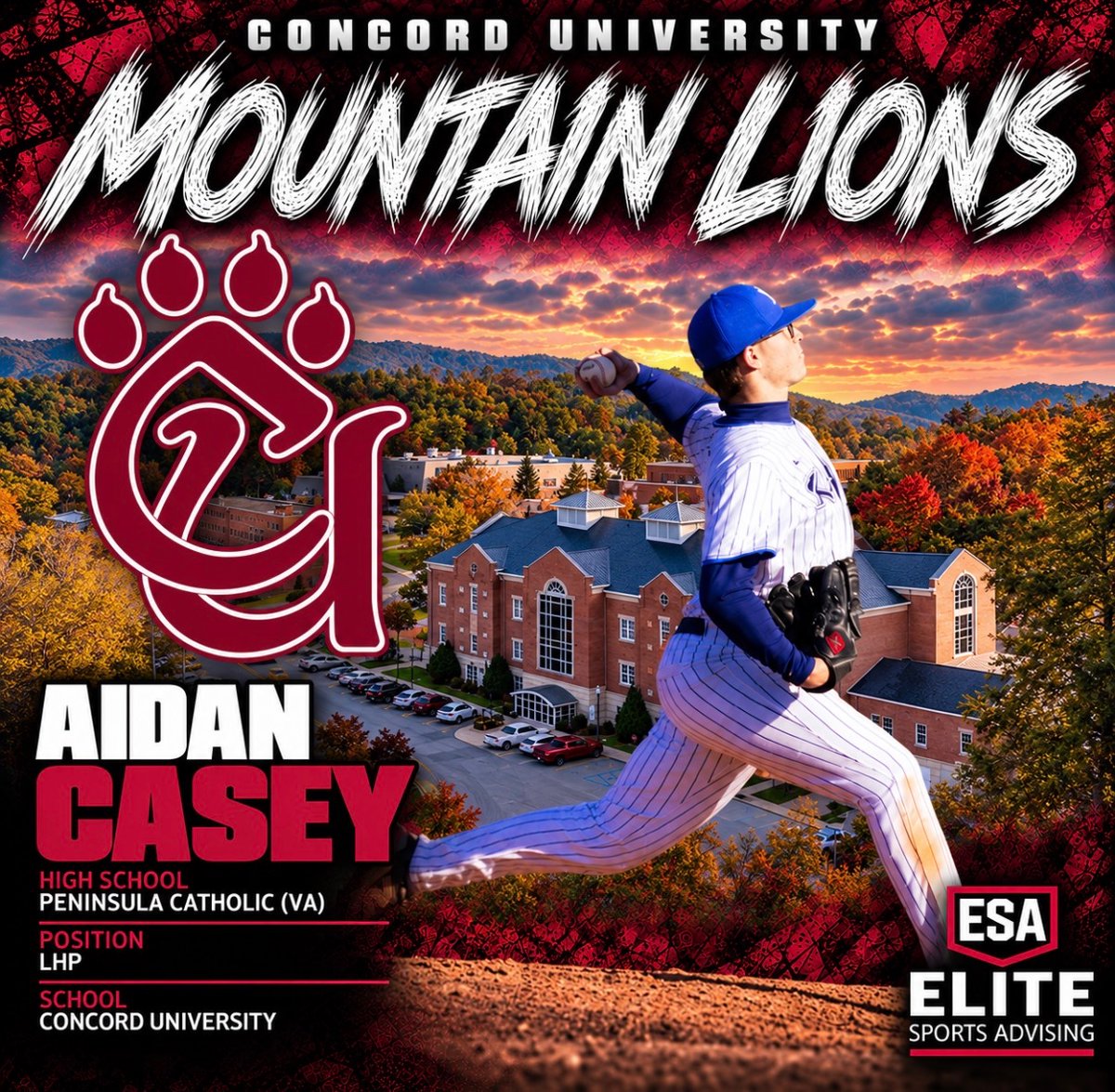 EliteSportsAdv's tweet photo. Congratulations to @AidanCasey32 on your commitment to @ConcordBaseball  ! 

#CUmountainlions | @VicDiaz32 https://t.co/8xnKI7RsWA