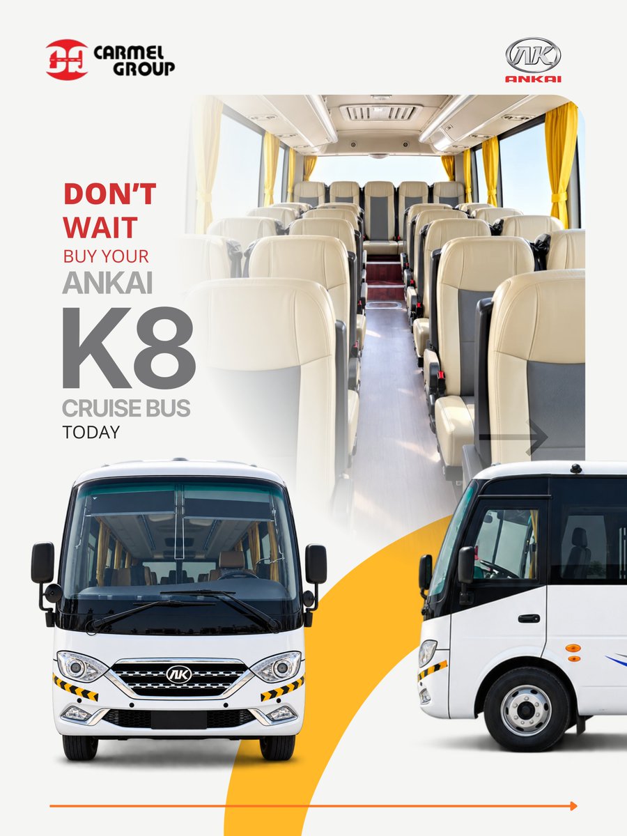 QatarCarmel's tweet photo. OWN THE ANKAI K8 TODAY! 🔥
Upgrade your fleet now—Get Bus & Pay Later! 🚌⚡
✅ 300,000 km warranty✅ Rear luggage storage✅ 3-Point seatbelts✅ Flexible financing
📞 +974 3102 6655 | +974 3008 3998🌐 https://t.co/QJ7j6aA24w
#AnkaiBus #FleetManagement #BuyNowPayLater https://t.co/lDOVCITOZR