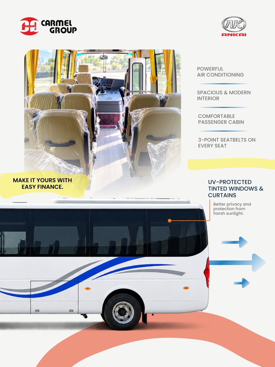 QatarCarmel's tweet photo. OWN THE ANKAI K8 TODAY! 🔥
Upgrade your fleet now—Get Bus & Pay Later! 🚌⚡
✅ 300,000 km warranty✅ Rear luggage storage✅ 3-Point seatbelts✅ Flexible financing
📞 +974 3102 6655 | +974 3008 3998🌐 https://t.co/QJ7j6aA24w
#AnkaiBus #FleetManagement #BuyNowPayLater https://t.co/lDOVCITOZR