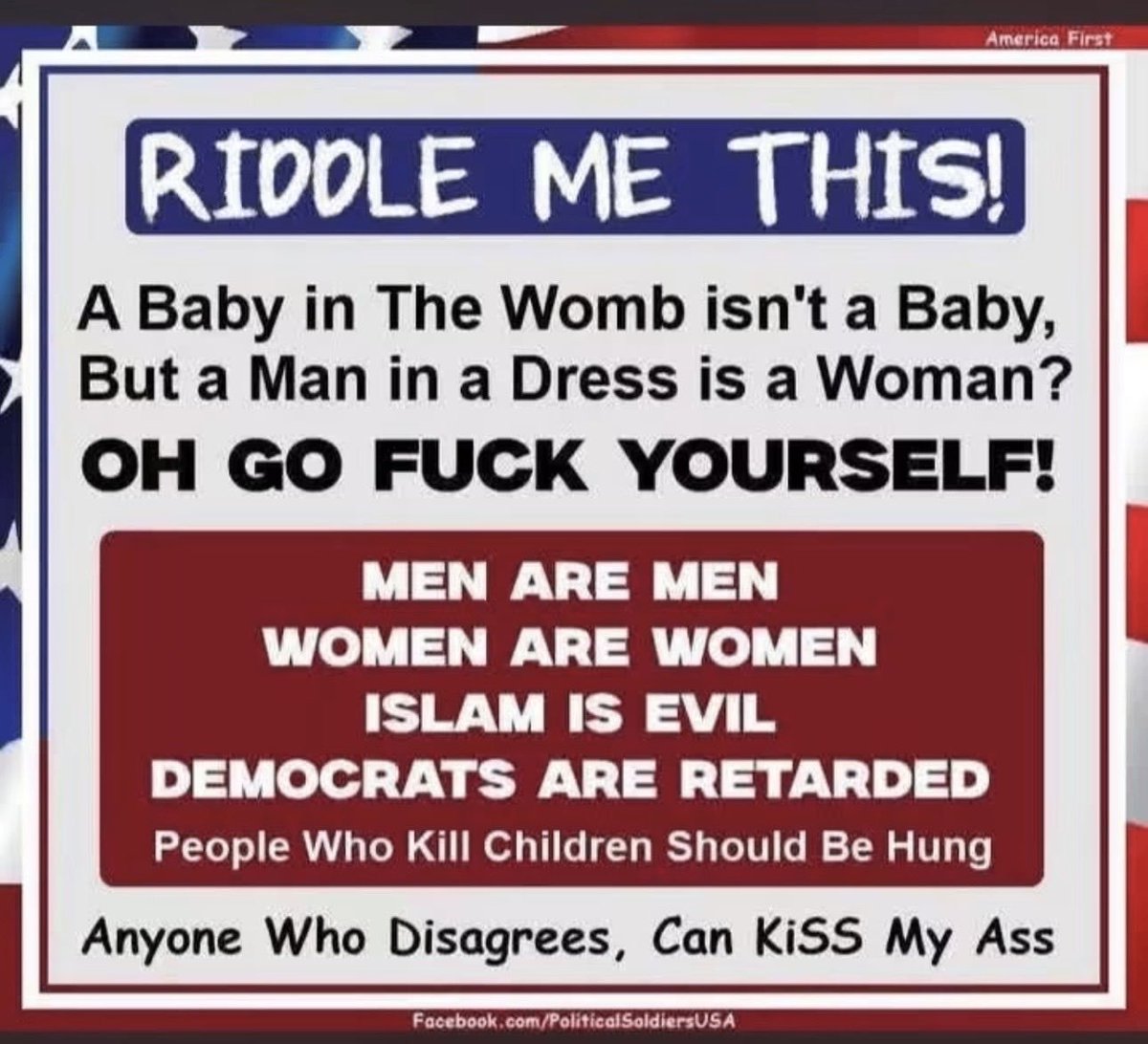 sundell1951's tweet photo. No riddle.
Just fact.
😎🇺🇸 https://t.co/bbHlNTXRHF