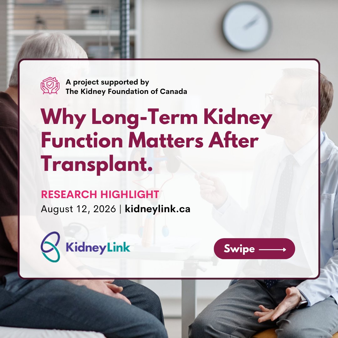 kidneycanada's tweet photo. Find new Canadian kidney research on #KidneyLink on reducing risks with kidney donation, improving quality of life for transplant recipients, and predicting outcomes for people with CKD. Learn more: https://t.co/KR37TQGfjH #KidneyResearch @cansolveckd https://t.co/gzJA8Ebjz8