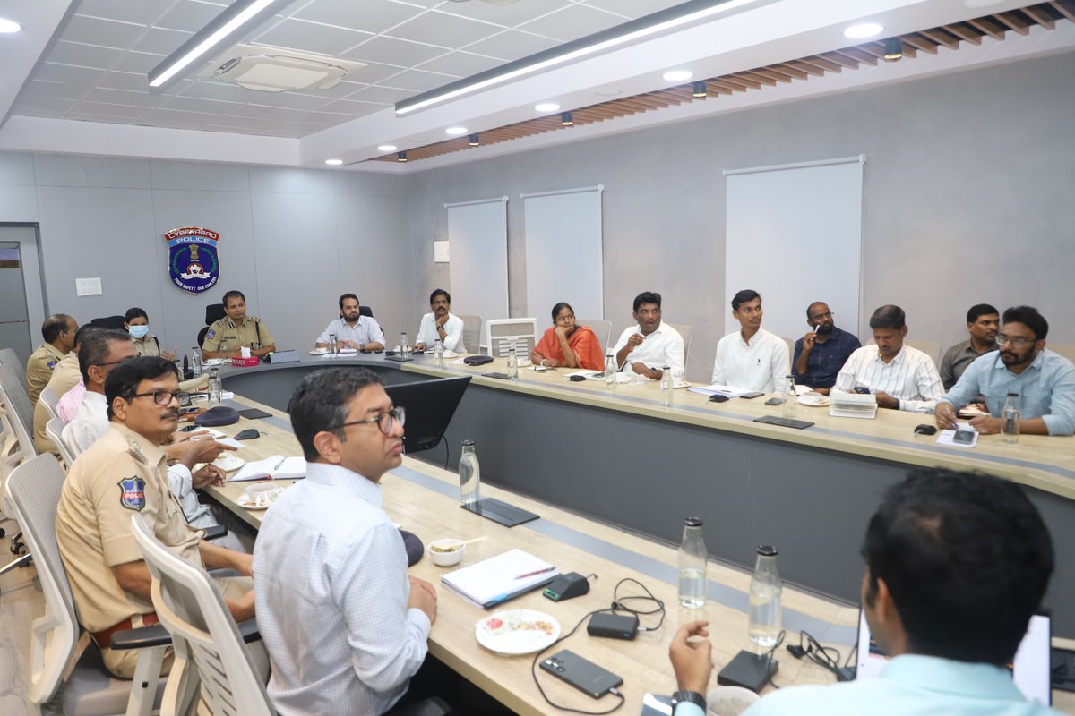 CYBTRAFFIC's tweet photo. Cyberabad Police conducted a joint Co-ordination Meeting was held on 24.09.2026, at the Main Conference Hall, Cyberabad Police Commissionerate to discuss the findings of the traffic flow, road safety & traffic management survey conducted by the Foundation for Resources and Innovations Policy (FRIP) in coordination with the Society for Cyberabad Security Council (SCSC) on the corridor from JNTU Junction to Raidurgam Metro Station and to Wave rock. The meeting also deliberated the proposal for introducing a Counterflow solution for Bus Rapid Transit (BRT) as a modern and efficient public transport solution for the corridor.

The meeting was attended by, Sri Sunpreet Singh, Joint Commissioner of Police (Traffic), Cyberabad, along with DCsP Traffic-I & II, Addl. DCsP Traffic-I & II, ACsP of Traffic Divisions, CEO-SCSC, CEO-FRIP and officials from various departments, including the Dy. Executive Engineer, CMC, TGIIC and Dy. Regional Manager and Divisional Manager of TGSRTC, participated in the joint meeting to deliberate on the issues of existing traffic flow, identifying bottlenecks, conflict points and examining feasible traffic management and engineering measures to improve the smooth and efficient movement of vehicles along the JNTU Junction–HITEC City–Raidurgam Metro Station - Wave rock corridor.

The FRIP team conducted a detailed road inventory and traffic flow survey along the highly congested JNTU–HITEC City–Raidurgam Metro -Wave rock corridor, covering various aspects such as footpath availability, carriageway width, bus bays/stops, U-turns, junction design, parking arrangements and encroachments. Based on the survey and field observations, the following key issues and points were identified.

· The JNTU–Raidurgam 7-km corridor is already operating near its maximum vehicular capacity, with peak-hour travel time reaching approximately 45 minutes.
· There is a need for a mass-mobility public transport solution along the corridor to carry a larger number of commuters efficiently, reduce dependence on private vehicles and thereby ease traffic congestion.
· A Counterflow Bus Rapid Transit (BRT) system has been proposed as a modern and efficient public transport solution for the corridor.
· The proposed BRT system is expected to reduce travel time by up to 20 minutes (from the present 45-50 minutes), increase passenger-carrying capacity and require no major land acquisition.
· Under the proposed arrangement, the Counterflow BRT lane would be provided along either the central portion of the opposite carriageway or on the left side of the road in same direction, with suitable traffic-management measures.
· Bus stations are proposed along the road median, with their locations and spacing to be determined based on passenger demand, operational feasibility and connectivity with key activity hubs.
· The Counterflow BRT system is intended to facilitate faster movement of passengers while minimizing the impact on general traffic flow in both directions.
· The buses would operate on optimally designed circular routes, enabling existing bus services operating along the JNTU–Raidurgam-Wave rock stretch to utilize the proposed dedicated Counterflow BRT lane, wherever operationally feasible.

Traffic Police & TGIIC officials suggested that the proposed Counterflow BRT lane may be provided along the left side of the road, subject to technical feasibility and traffic-management requirements.
TGSRTC officials informed that a considerable number of buses are presently operating up to Wave rock along this corridor and suggested that these existing bus services may also be integrated into the proposed Counterflow lane to improve passenger movement and optimize the utilization of the dedicated lane.

CMC officials assured that necessary support would be extended for the development and improvement of footpaths, bus bays, bus shelters and other supporting infrastructure identified as part of the survey.

Subsequently, the Joint Commissioner of Police (Traffic), Cyberabad, directed the CEO, Foundation for Resources and Innovations Policy (FRIP), to undertake a detailed study on the practical difficulties and operational challenges involved in implementing the proposed Counterflow lane, particularly with regard to the management of vehicle breakdowns or obstructions within the dedicated lane.

The Joint Commissioner further observed that implementation of the proposed system may require considerable time and resources for the development of bus shelters, bus bays, pedestrian facilities and other supporting infrastructure, besides involving additional requirements relating to manpower and financial expenditure.

In view of the above, the Joint Commissioner directed the FRIP team to reassess the proposal and conduct a further study, with particular emphasis on identifying simple, feasible and cost-effective measures that can be implemented in the short term to provide immediate relief from traffic congestion, while examining the long-term feasibility of the proposed Counterflow BRT system.