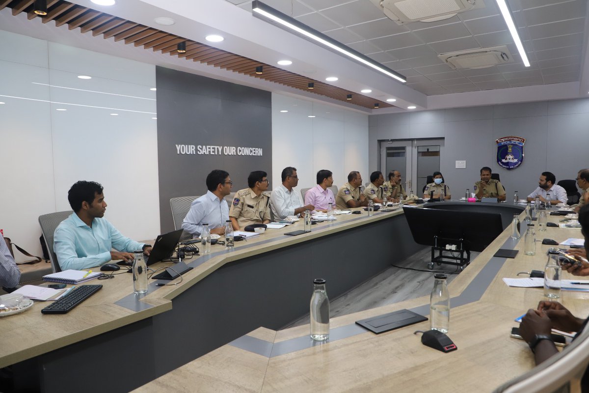CYBTRAFFIC's tweet photo. Cyberabad Police conducted a joint Co-ordination Meeting was held on 24.09.2026, at the Main Conference Hall, Cyberabad Police Commissionerate to discuss the findings of the traffic flow, road safety & traffic management survey conducted by the Foundation for Resources and Innovations Policy (FRIP) in coordination with the Society for Cyberabad Security Council (SCSC) on the corridor from JNTU Junction to Raidurgam Metro Station and to Wave rock. The meeting also deliberated the proposal for introducing a Counterflow solution for Bus Rapid Transit (BRT) as a modern and efficient public transport solution for the corridor.

The meeting was attended by, Sri Sunpreet Singh, Joint Commissioner of Police (Traffic), Cyberabad, along with DCsP Traffic-I & II, Addl. DCsP Traffic-I & II, ACsP of Traffic Divisions, CEO-SCSC, CEO-FRIP and officials from various departments, including the Dy. Executive Engineer, CMC, TGIIC and Dy. Regional Manager and Divisional Manager of TGSRTC, participated in the joint meeting to deliberate on the issues of existing traffic flow, identifying bottlenecks, conflict points and examining feasible traffic management and engineering measures to improve the smooth and efficient movement of vehicles along the JNTU Junction–HITEC City–Raidurgam Metro Station - Wave rock corridor.

The FRIP team conducted a detailed road inventory and traffic flow survey along the highly congested JNTU–HITEC City–Raidurgam Metro -Wave rock corridor, covering various aspects such as footpath availability, carriageway width, bus bays/stops, U-turns, junction design, parking arrangements and encroachments. Based on the survey and field observations, the following key issues and points were identified.

· The JNTU–Raidurgam 7-km corridor is already operating near its maximum vehicular capacity, with peak-hour travel time reaching approximately 45 minutes.
· There is a need for a mass-mobility public transport solution along the corridor to carry a larger number of commuters efficiently, reduce dependence on private vehicles and thereby ease traffic congestion.
· A Counterflow Bus Rapid Transit (BRT) system has been proposed as a modern and efficient public transport solution for the corridor.
· The proposed BRT system is expected to reduce travel time by up to 20 minutes (from the present 45-50 minutes), increase passenger-carrying capacity and require no major land acquisition.
· Under the proposed arrangement, the Counterflow BRT lane would be provided along either the central portion of the opposite carriageway or on the left side of the road in same direction, with suitable traffic-management measures.
· Bus stations are proposed along the road median, with their locations and spacing to be determined based on passenger demand, operational feasibility and connectivity with key activity hubs.
· The Counterflow BRT system is intended to facilitate faster movement of passengers while minimizing the impact on general traffic flow in both directions.
· The buses would operate on optimally designed circular routes, enabling existing bus services operating along the JNTU–Raidurgam-Wave rock stretch to utilize the proposed dedicated Counterflow BRT lane, wherever operationally feasible.

Traffic Police & TGIIC officials suggested that the proposed Counterflow BRT lane may be provided along the left side of the road, subject to technical feasibility and traffic-management requirements.
TGSRTC officials informed that a considerable number of buses are presently operating up to Wave rock along this corridor and suggested that these existing bus services may also be integrated into the proposed Counterflow lane to improve passenger movement and optimize the utilization of the dedicated lane.

CMC officials assured that necessary support would be extended for the development and improvement of footpaths, bus bays, bus shelters and other supporting infrastructure identified as part of the survey.

Subsequently, the Joint Commissioner of Police (Traffic), Cyberabad, directed the CEO, Foundation for Resources and Innovations Policy (FRIP), to undertake a detailed study on the practical difficulties and operational challenges involved in implementing the proposed Counterflow lane, particularly with regard to the management of vehicle breakdowns or obstructions within the dedicated lane.

The Joint Commissioner further observed that implementation of the proposed system may require considerable time and resources for the development of bus shelters, bus bays, pedestrian facilities and other supporting infrastructure, besides involving additional requirements relating to manpower and financial expenditure.

In view of the above, the Joint Commissioner directed the FRIP team to reassess the proposal and conduct a further study, with particular emphasis on identifying simple, feasible and cost-effective measures that can be implemented in the short term to provide immediate relief from traffic congestion, while examining the long-term feasibility of the proposed Counterflow BRT system.