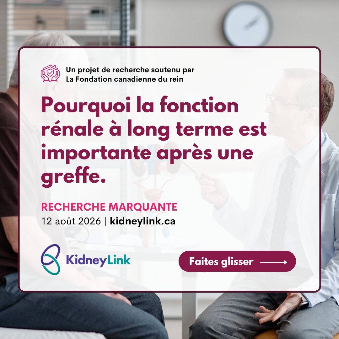 kidneycanada's tweet photo. Découvrez sur #KidneyLink les dernières avancées en matière de réduction des risques liés au don de rein, d’amélioration de la qualité de vie après une greffe et de prédiction des résultats cliniques en présence d'une MRC : https://t.co/KR37TQGfjH @cansolveckd https://t.co/pxkb0W0cp1