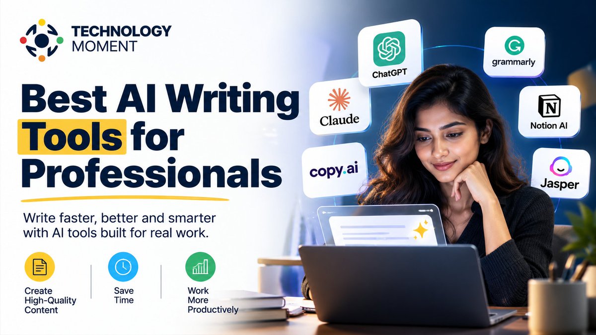 TechMomentHQ's tweet photo. AI writing tools are changing how professionals research, draft, edit, and create content. Explore the best AI writing tools and find the right fit for your workflow. 🚀
🔗 https://t.co/iInnXH8YdS
#AI #AIWriting #AITools #Productivity #TechnologyMoment #WritingTools #Tech https://t.co/K0LxDtGixv
