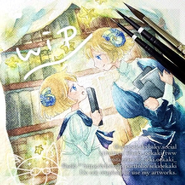 seki_oekaki_tww's tweet photo. wipです٩( 'ω' )و
このあと主線やらキラキラやら足して一旦完成...！10月の展示に出す予定です〜！ https://t.co/qjy4x6vBIR