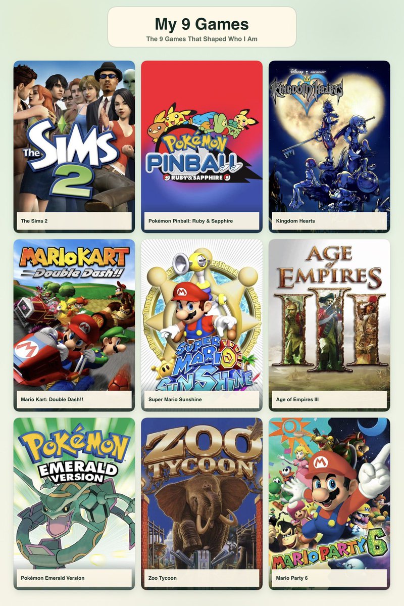 ReidReceipts's tweet photo. 9 games that shaped who I am 🫪 https://t.co/vTjSylzd8A