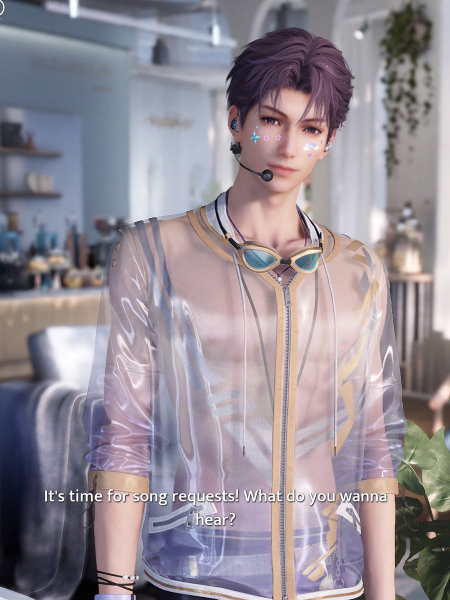 Nikeyze_11's tweet photo. 🐟: “It’s time for song requests! What do you wanna hear?” 
Thinking of Idol Rafayel AU at Waterbomb Festival in this outfit 💦

#loveanddeepspace #rafayel #lndsea https://t.co/zvTUsDedNg