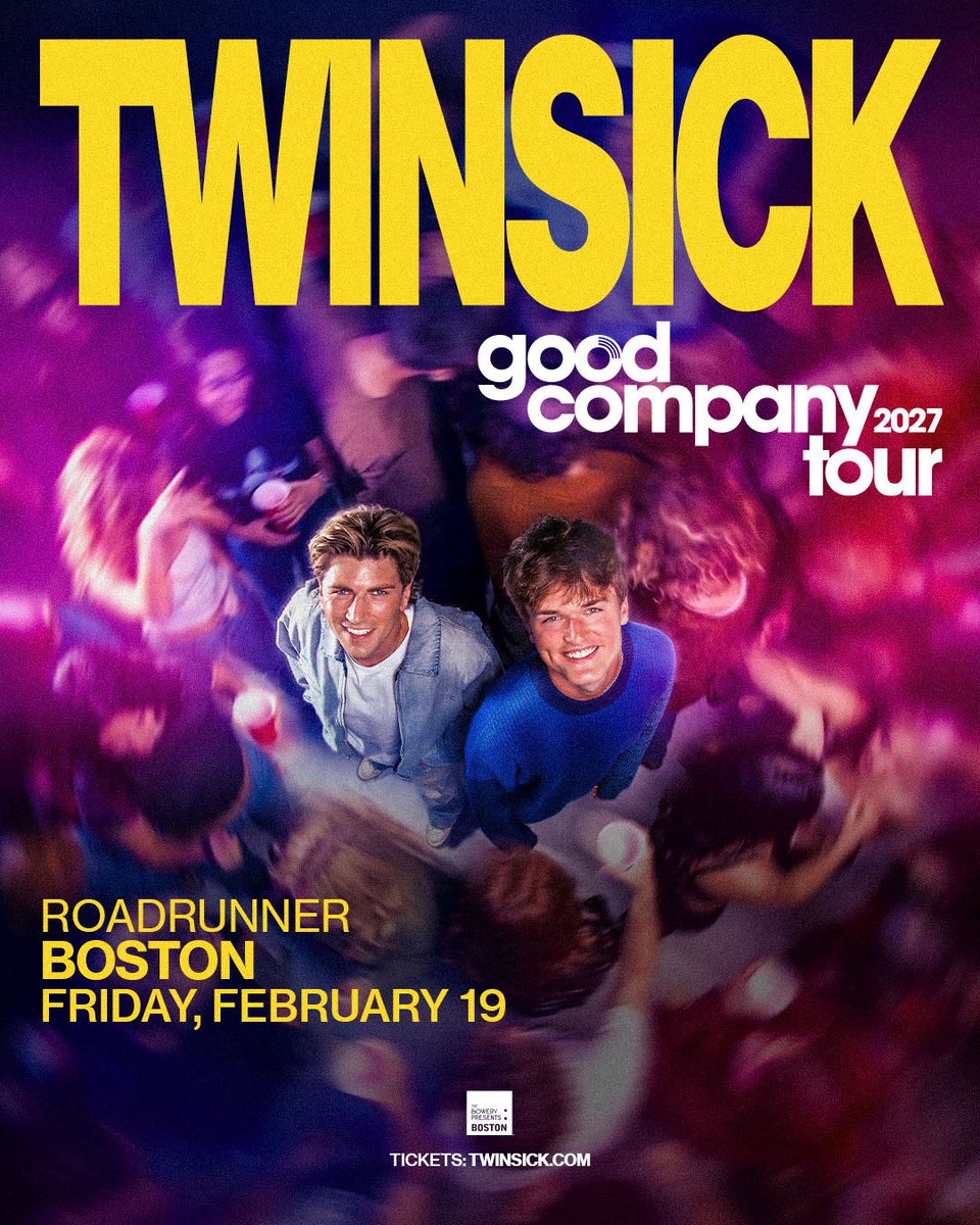 roadrunnerbos's tweet photo. ON SALE NOW: TWINSICK plays Roadrunner on Friday, February 19! Grab your tickets now🎫🎫>>> https://t.co/Jkj75Mnqsl https://t.co/YN0XywtlLm