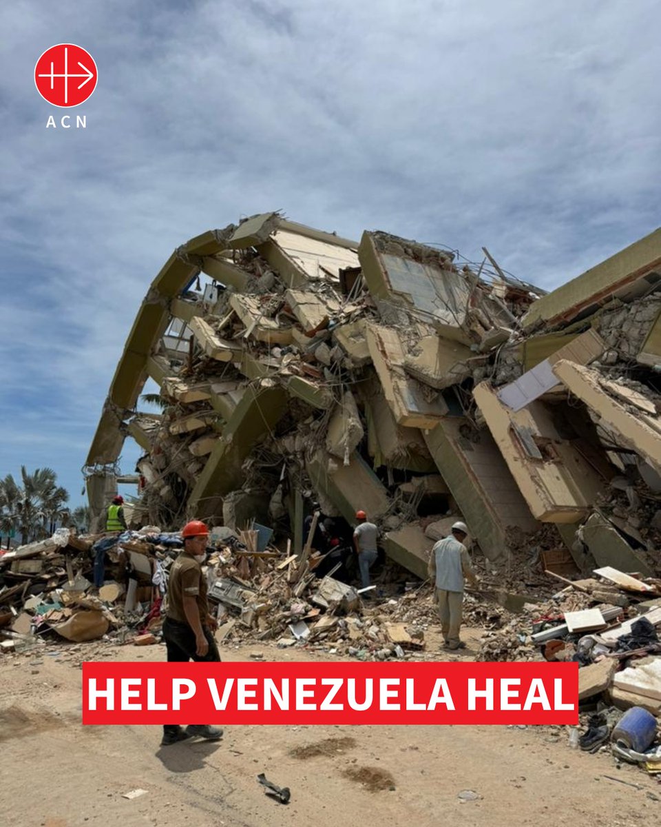 acn_uk's tweet photo. ✝️ Even in the midst of devastation, the Church remains a sign of Christ's love and hope.

Together we can support priests, Sisters and local communities as they care for those affected.

Please keep Venezuela in your prayers and donate if you are able. https://t.co/YSJChfytfB

#HelpHealVenezuela #PrayForVenezuela #FaithInAction #CatholicFaith #ChurchFamily #ACNUK #ChristianHope #Solidarity