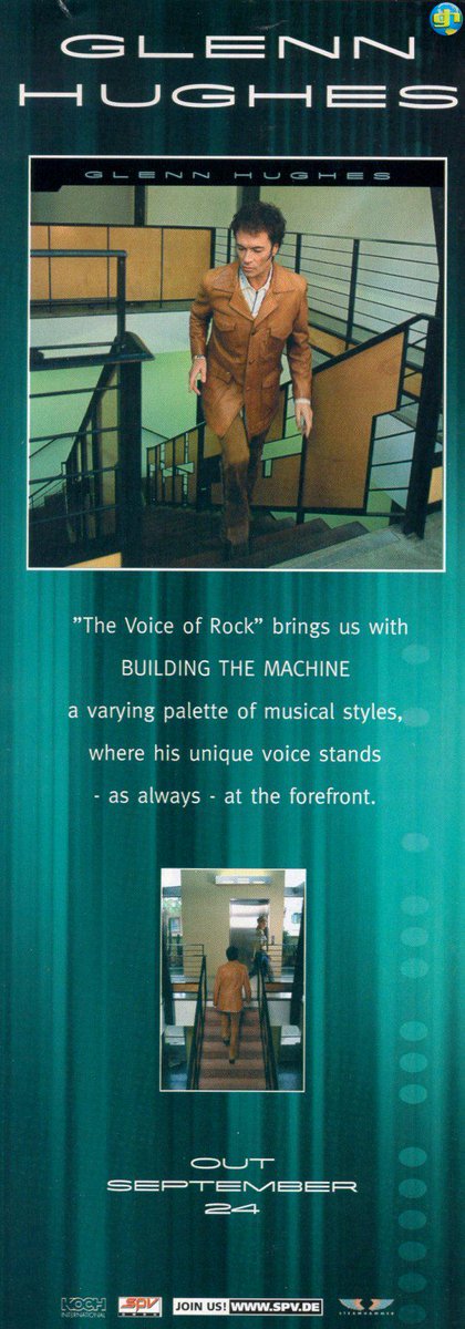 ctcfanzine's tweet photo. #TBT π SEPTEMBER 24, 2001 πΈ Glenn Hughes @glenn_hughes solo album, "BUILDING THE MACHINE" released π π #BTM #GlennHughes #BuildingTheMachine https://t.co/yWHbrbtvBC via @YouTube https://t.co/YxTe2RNTuX