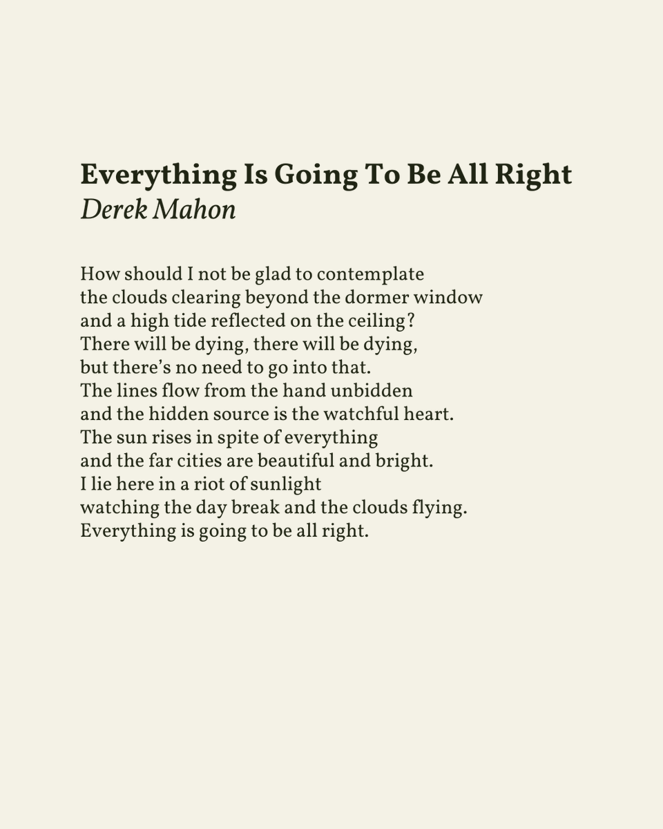 readalittlepoem's tweet photo. “The sun rises in spite of everything / and the far cities are beautiful and bright.”

— Derek Mahon https://t.co/eOl3SysfDd
