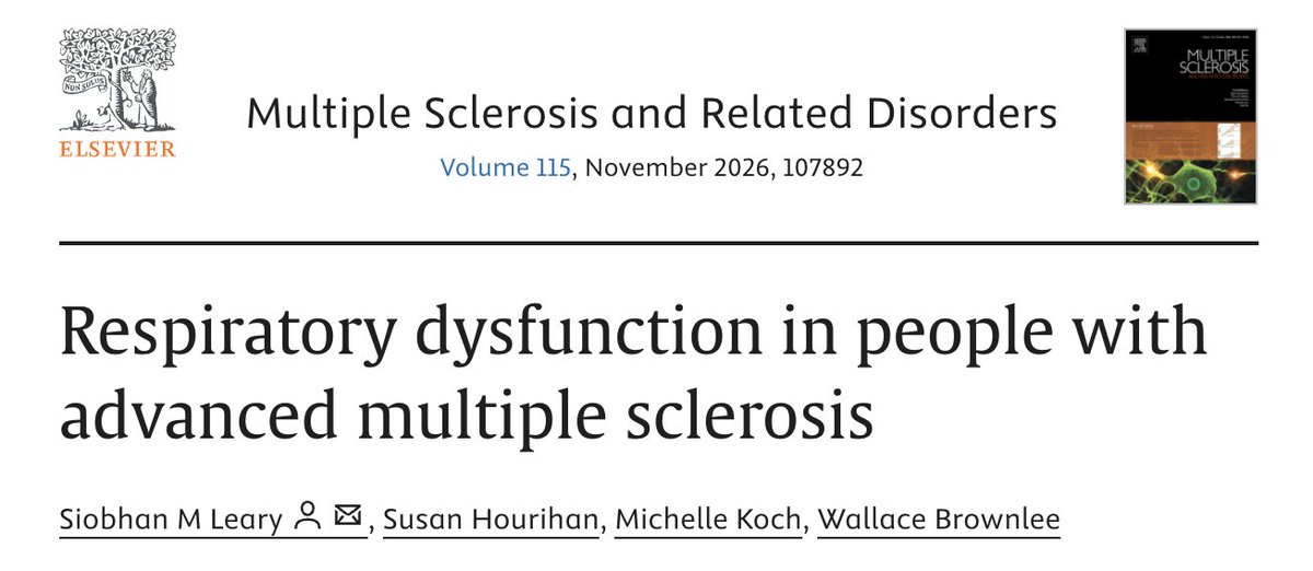 IJMSCtweets's tweet photo. Among 105 people with advanced MS (EDSS ≥8.0), 61% reported at least 1 respiratory symptom, like a weak cough or breathing difficulty. Simply asking about these symptoms can be part of routine visits.
https://t.co/xkJyfwUzSA
#MultipleSclerosis #respiration #LungFunction https://t.co/UIPQi4u2Yf