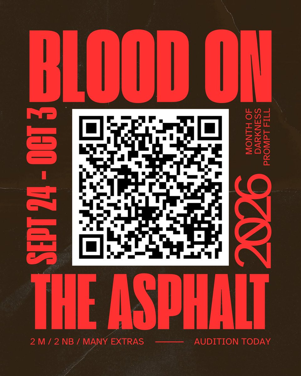 VynVoxVa's tweet photo. CASTING CALL
2 M / 2 NB / MANY EXTRAS 
$2/LINE 
ENDS OCT 3RD 

Four Vampires travel cross country in a sun-proofed RV, surviving the night and each other.

Scan for Details or Follow the Link Below

#VtM #VampiretheMasquerade #AudioDrama #CastingCall https://t.co/ILh5ZqdvT3