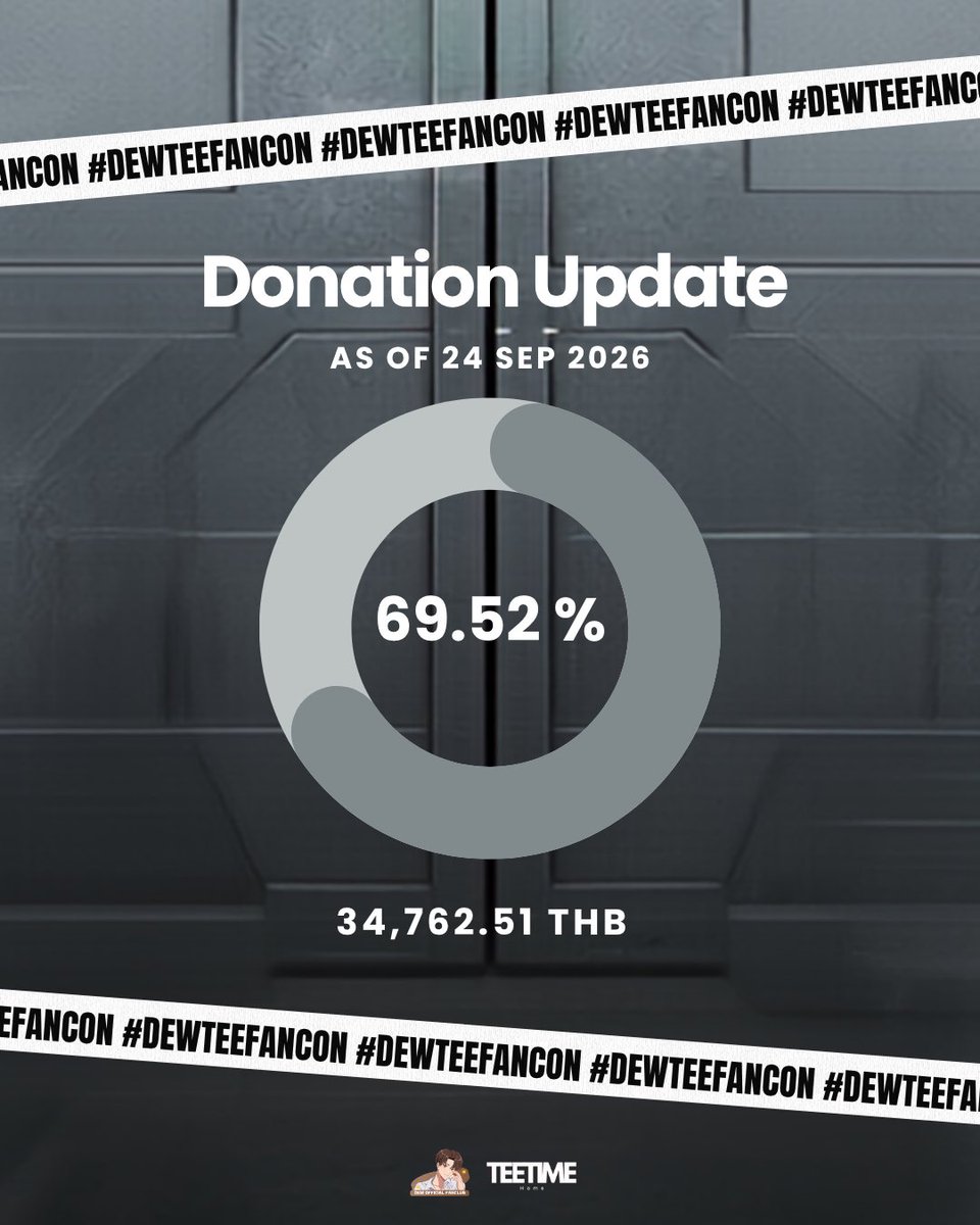 Dewjsu_club's tweet photo. 📍Donation Update
Project for #DewTeeFancon

🗓️ 24 Sep 2026
💰 34,762.51 THB

Donation Period : Today - 20 Oct 2026 

#dewtee #dew_jsu #tee_vtp https://t.co/FsmkeyEHBA