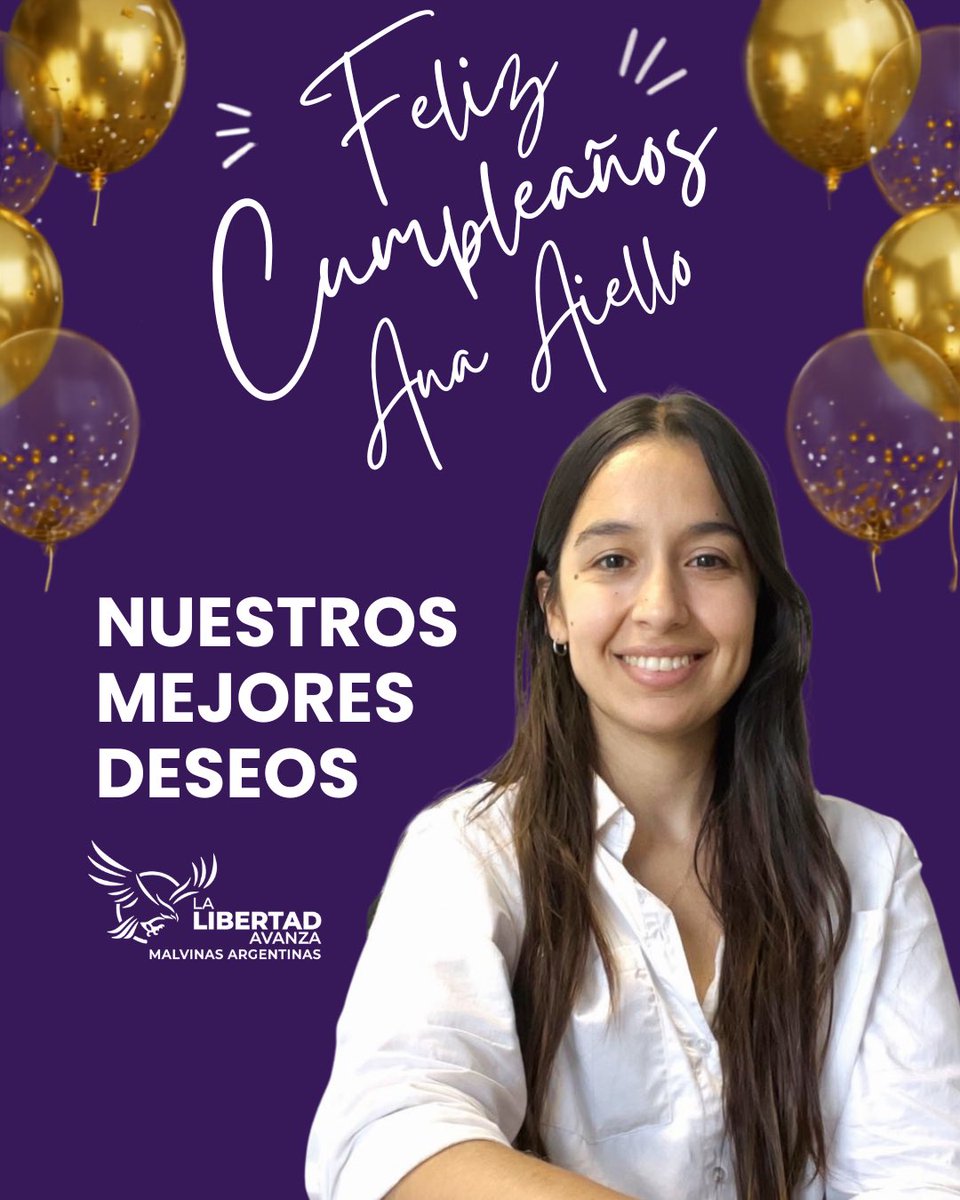 LLAMalArg's tweet photo. 🎉 ¡𝑭𝒆𝒍𝒊𝒛 𝒄𝒖𝒎𝒑𝒍𝒆𝒂𝒏̃𝒐𝒔, 𝑨𝒏𝒂!

Que tengas un gran día junto a tus seres queridos. ¡Muchos éxitos en todo lo que viene! 🎂🇦🇷 https://t.co/Q4wZxNB7KW