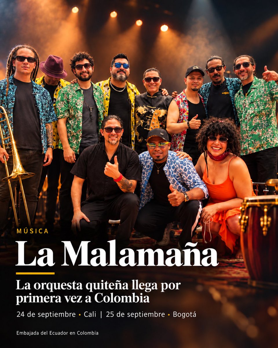 EmbajadaEcuCOL's tweet photo. Malamaña se presenta en Colombia.

📍 Cali — 24 de septiembre | La Topa Tolondra
📍 Bogotá — 25 de septiembre | Casa Quiebra Canto

Acompañemos el talento ecuatoriano. 

#EcuadorEnColombia #MalaMaña https://t.co/n98pAtXDW0
