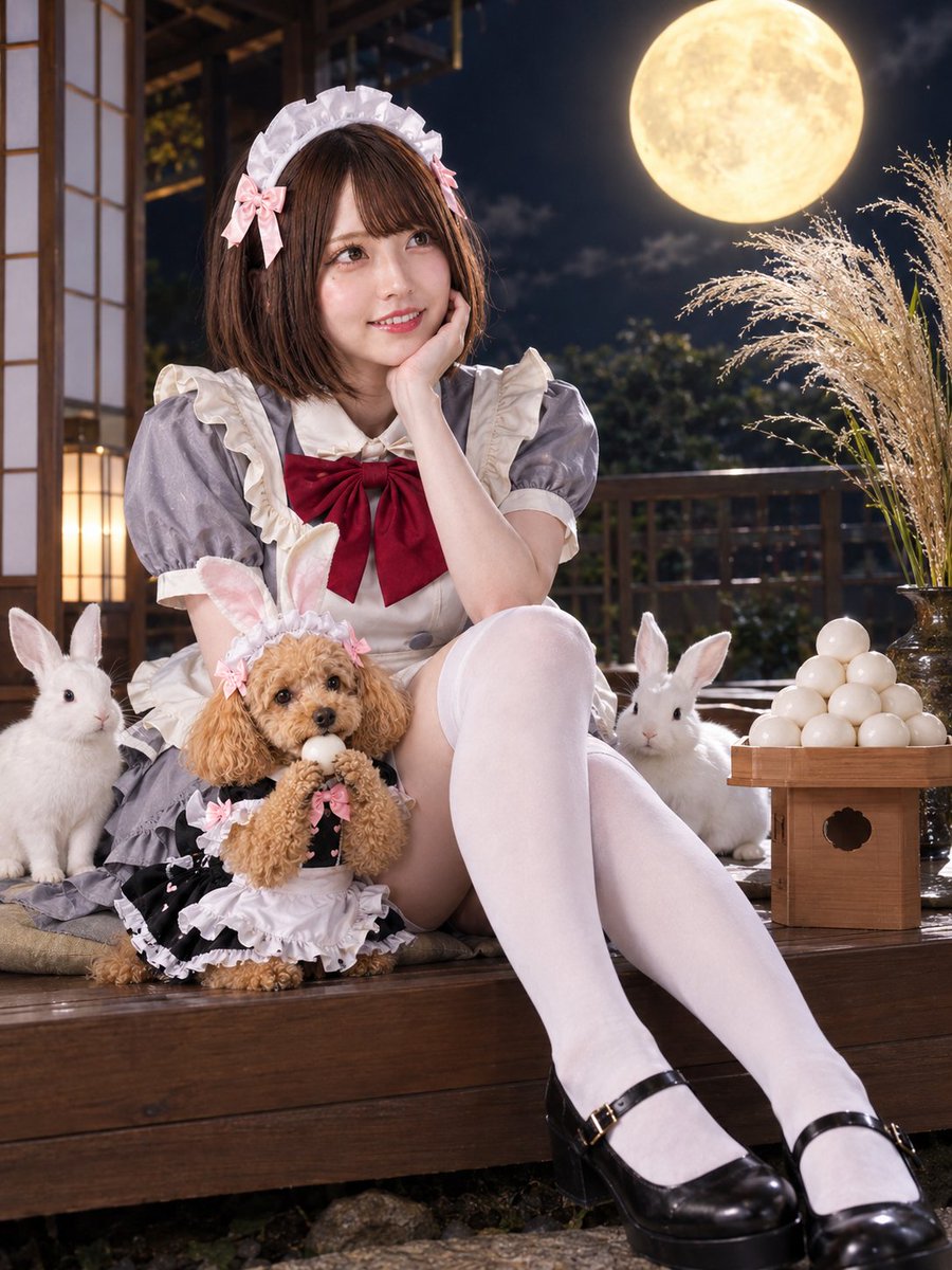 mamichan_jpn's tweet photo. こんばんは🌕
今日は中秋の名月、十五夜のお月見🎑
すすきに月見団子、うさぎさんまで勢ぞろい🐰
きなこ、お供えのお団子ちゃっかり一個キープしてる🍡
#Tsukimi #HarvestMoon #Poodle #Japan https://t.co/DT6EFAyAdU