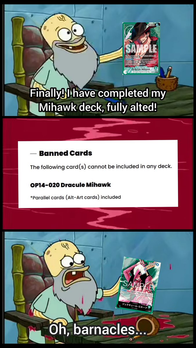 NegiKitsu's tweet photo. I just had to with the Mihawk being banned and all https://t.co/zZZ7ukaDjM