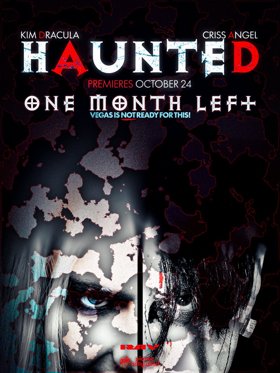 dracravager's tweet photo. HAUNTED @kimdrac  × @CrissAngel 

One Month Left
Tix: https://t.co/oxS66cAA7R https://t.co/f0QLqkVqFd