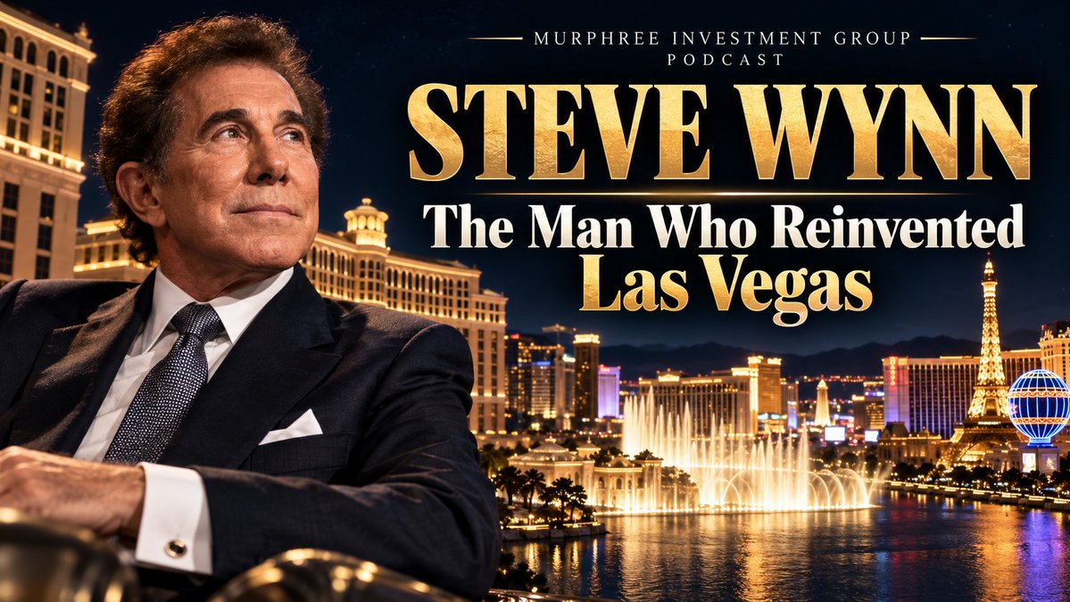 MIGGROUPINC's tweet photo. New episode of the Murphree Investment Group podcast:

Steve Wynn: The Man Who Reinvented Las Vegas

In this episode, we look at his rise from a Maryland bingo parlor to the Golden Nugget, The Mirage, Bellagio, Wynn Las Vegas, and Macau.

We also examine the financial story behind that expansion, including Wynn’s relationship with Michael Milken and Drexel Burnham Lambert, and how high-yield financing helped make The Mirage possible.

It is a story about entrepreneurship, leverage, capital allocation, risk, and the way financial innovation can reshape an entire industry.

Listen wherever you get your podcasts.