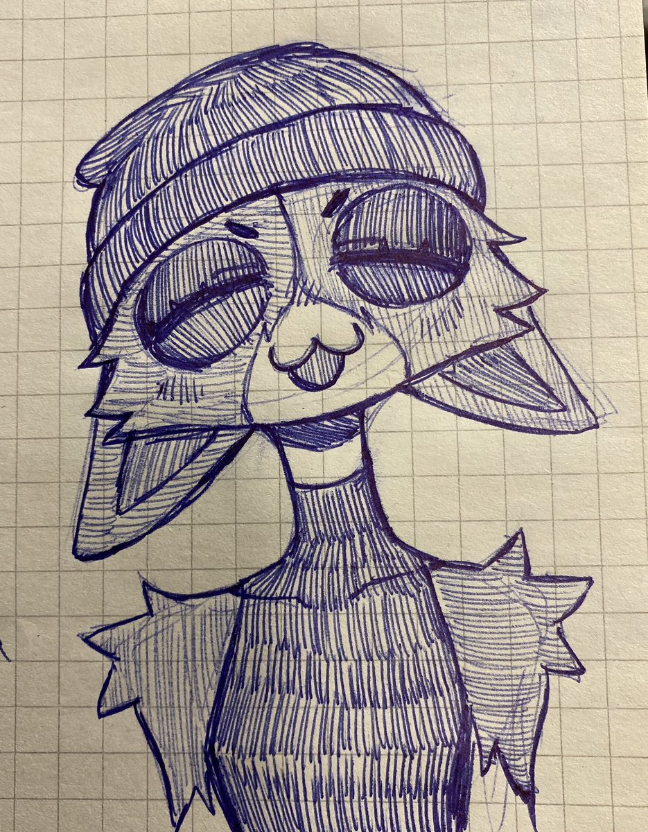 bongwater777's tweet photo. doodling the meowkull at work keeps one sane https://t.co/ahcDpX4u9M