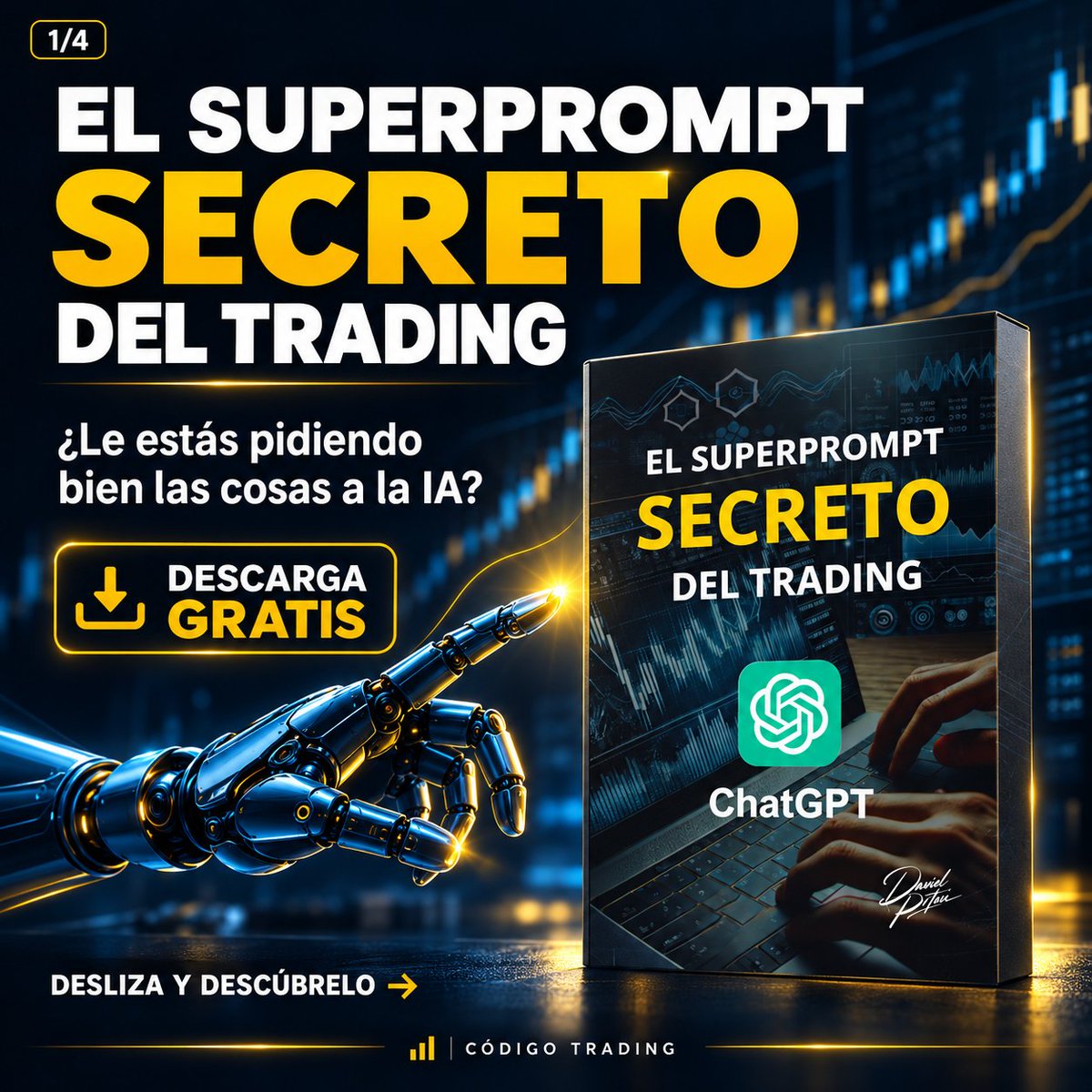 CodigoTrading's tweet photo. 🎁 Descárgalo GRATIS aquí:
https://t.co/GcUhhOkwah

⚠️Advertencia: El trading conlleva alto riesgo de pérdida de capital. La información es solo informativa.

#CodigoTrading #TradingConIA #ChatGPT #InteligenciaArtificial #Trading https://t.co/MbVvkdxOQQ
