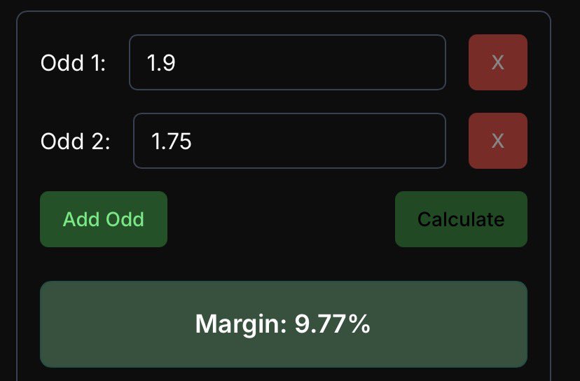 SergioPlusEV's tweet photo. Check the prices (odds) at your sportsbook.

Over at 1.90
Under at 1.75

Means a 9.77% vig.

In other words, you’re paying 9.77% of your stake for placing that bet. https://t.co/izUcRvjQjC