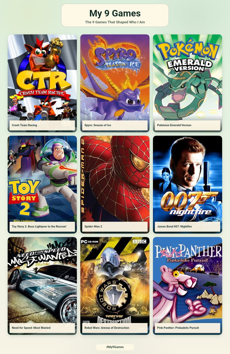TheKiwiDragon's tweet photo. I've seen a few people doing a 9 Games that Shaped Me. Looked kind of fun, so here's mine.

By the way, ridiculously hard to narrow it down to just 9. 

Mostly just narrowed these to formative games from when I was a kid that left a big impact on me. https://t.co/mt6lGT41vu