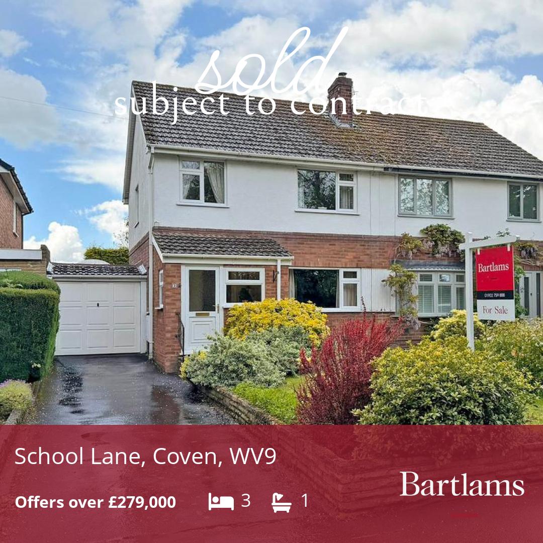 BartlamsSales's tweet photo. SOLD subject to contract
School Lane, Coven, WV9

Considering selling your home too? 
Contact our team, we'd be delighted to help you move:
Tel: 01902 759888
Email: tettenhall@bartlams.co.uk

#Wolverhampton #SOLD #SSTC #Bartlams https://t.co/2pNYEnRRXC