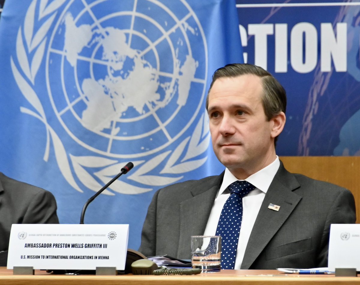 usunvie's tweet photo. Ambassador Griffith opened #POSTAL9 today, an international meeting to combat synthetic drug and precursor trafficking through mail and shipping networks. Joining government and private sector experts from around the world, he urged immediate action and information sharing to disrupt illicit shipments and keep dangerous drugs out of legitimate supply chains and away from our communities.
@StateINL @DEAHQ @CBP @DHSgov @USPIS_HQ @INCB_GRIDS @State_IO
