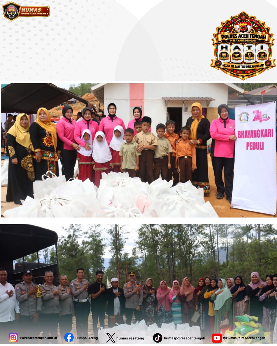 humas_resateng's tweet photo. Kapolres Aceh Tengah Salurkan 1000 Paket Sembako Bantuan Ketua Umum Bhayangkari untuk Warga Huntara Linge

#poldaaceh #bidhumaspoldaaceh #polriuntukmasyarakat #polripresisi https://t.co/ajEvDgGAga